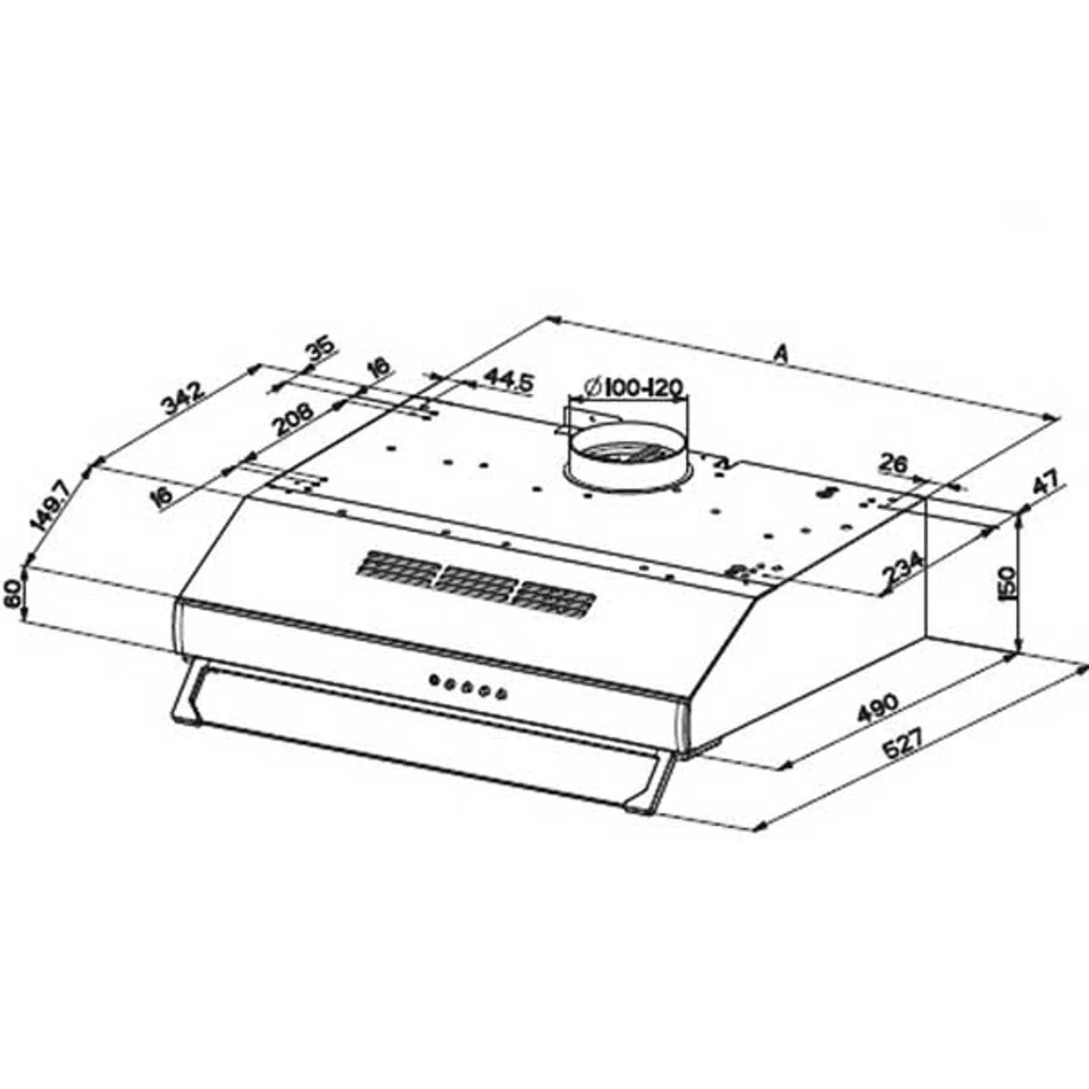 Beko Onderbouwdampkap CFB 6433 X image