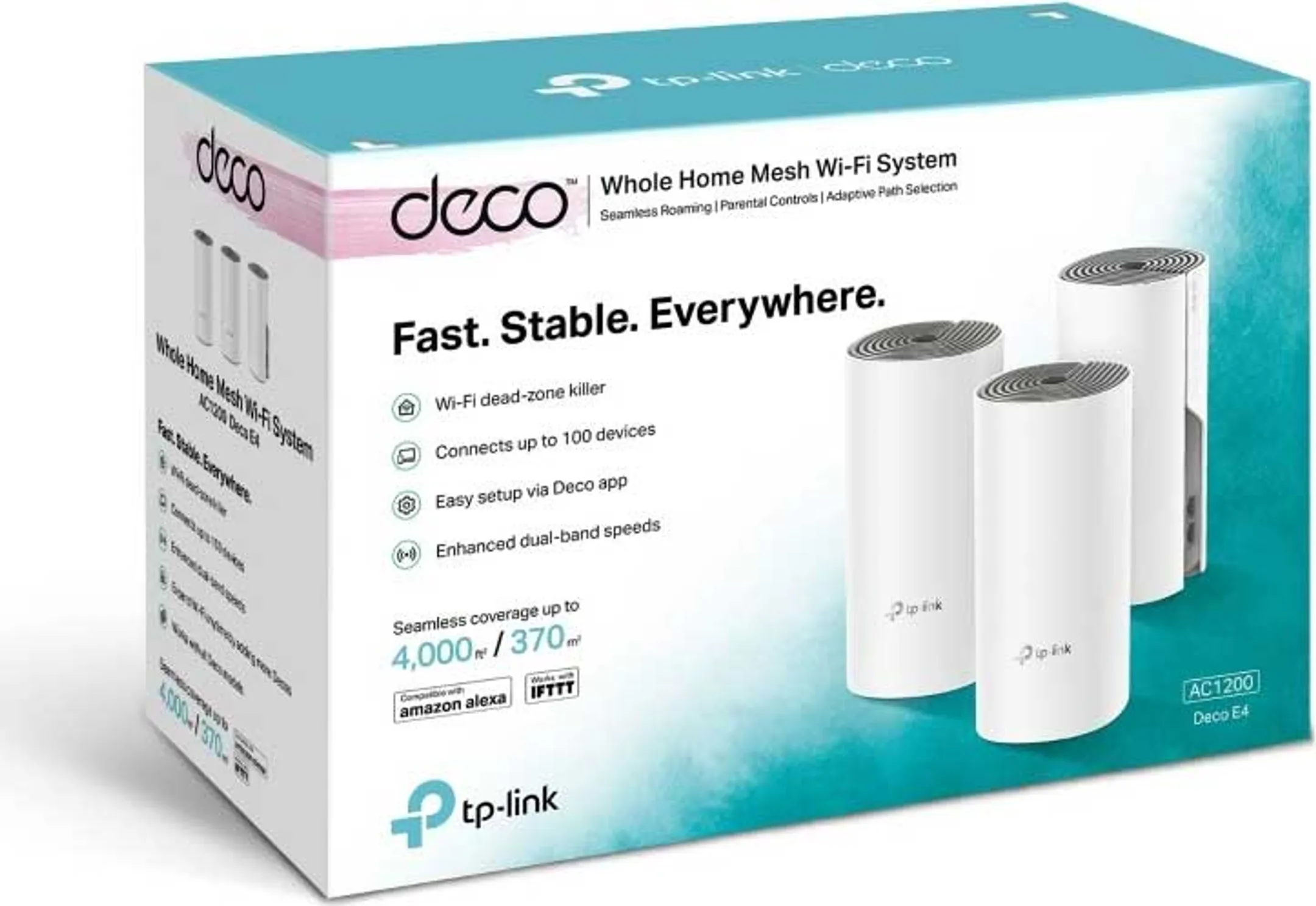 TP Link Deco E4 AC1200 Mesh Wi-Fi - 3 pack image