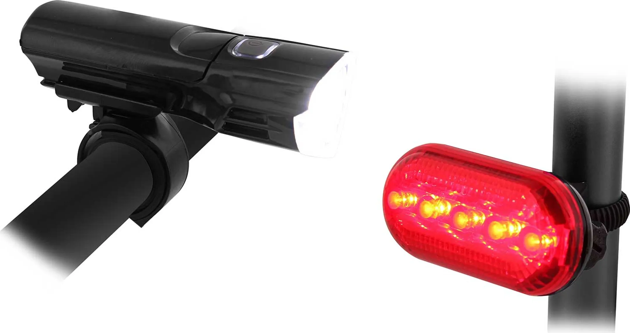 Pack 2 lumières vélo LED - Blanc et rouge
