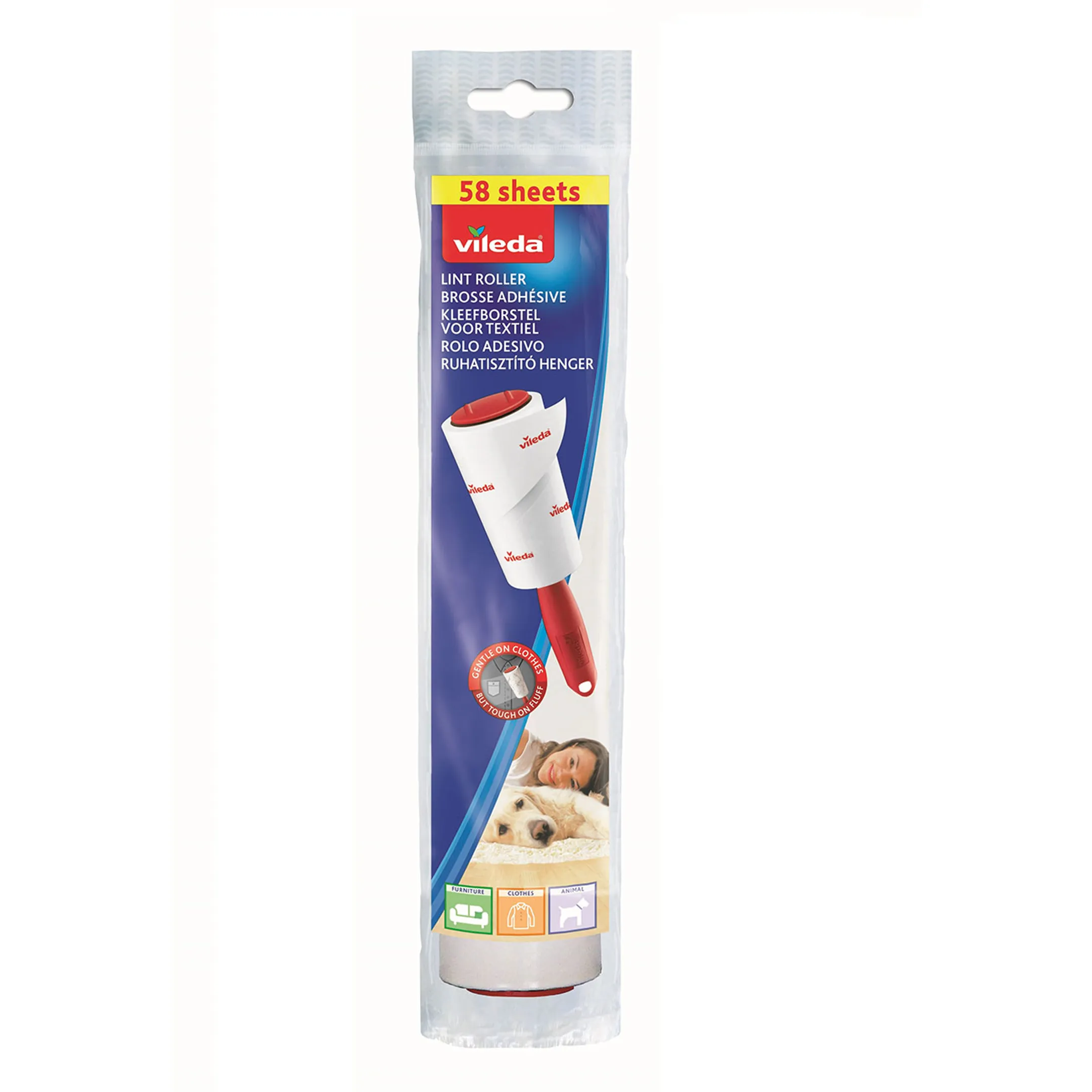 Kleefborstel met 58 kleefvellen
