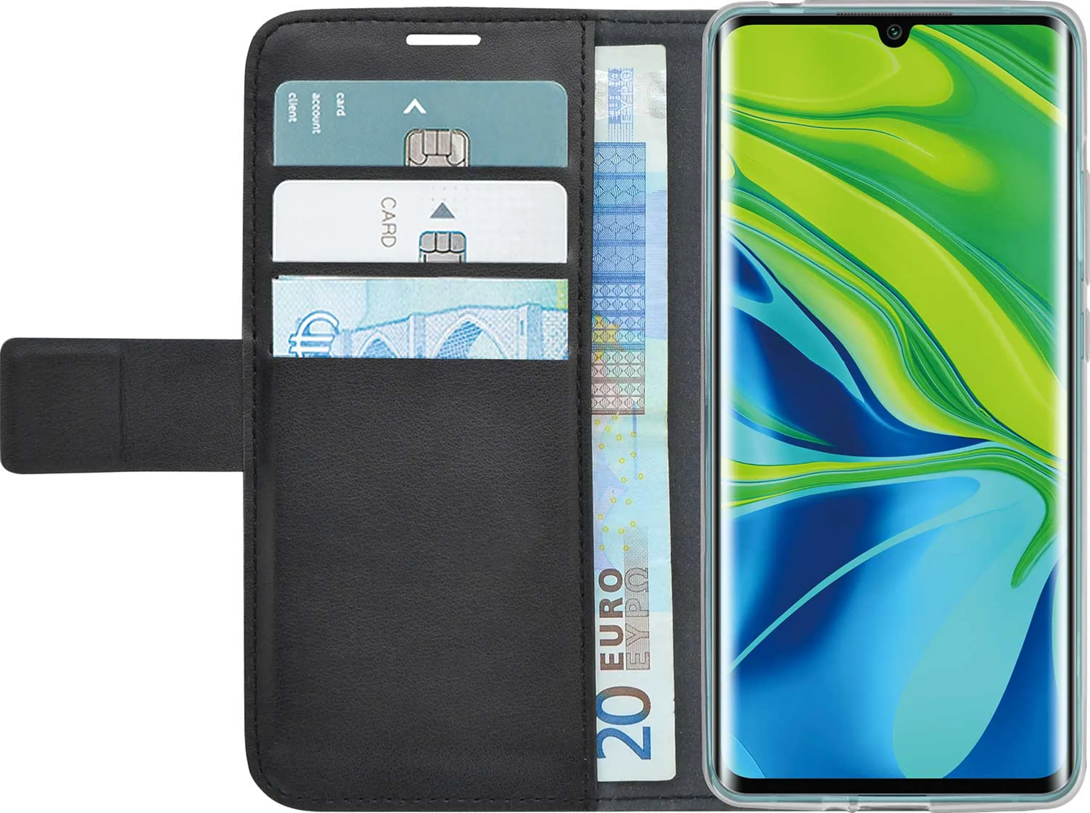 Étui portefeuille pour Mi Note 10 (Pro) - Noir