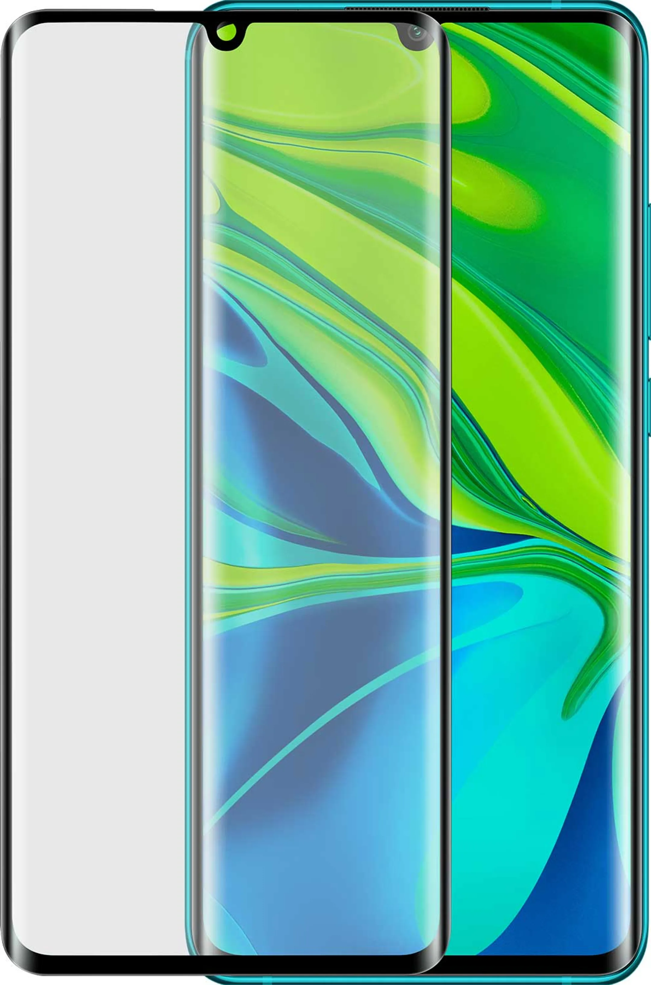 Tempered Glass curved RINOX ARMOR voor Mi Note 10 (Pro) - Zwart
