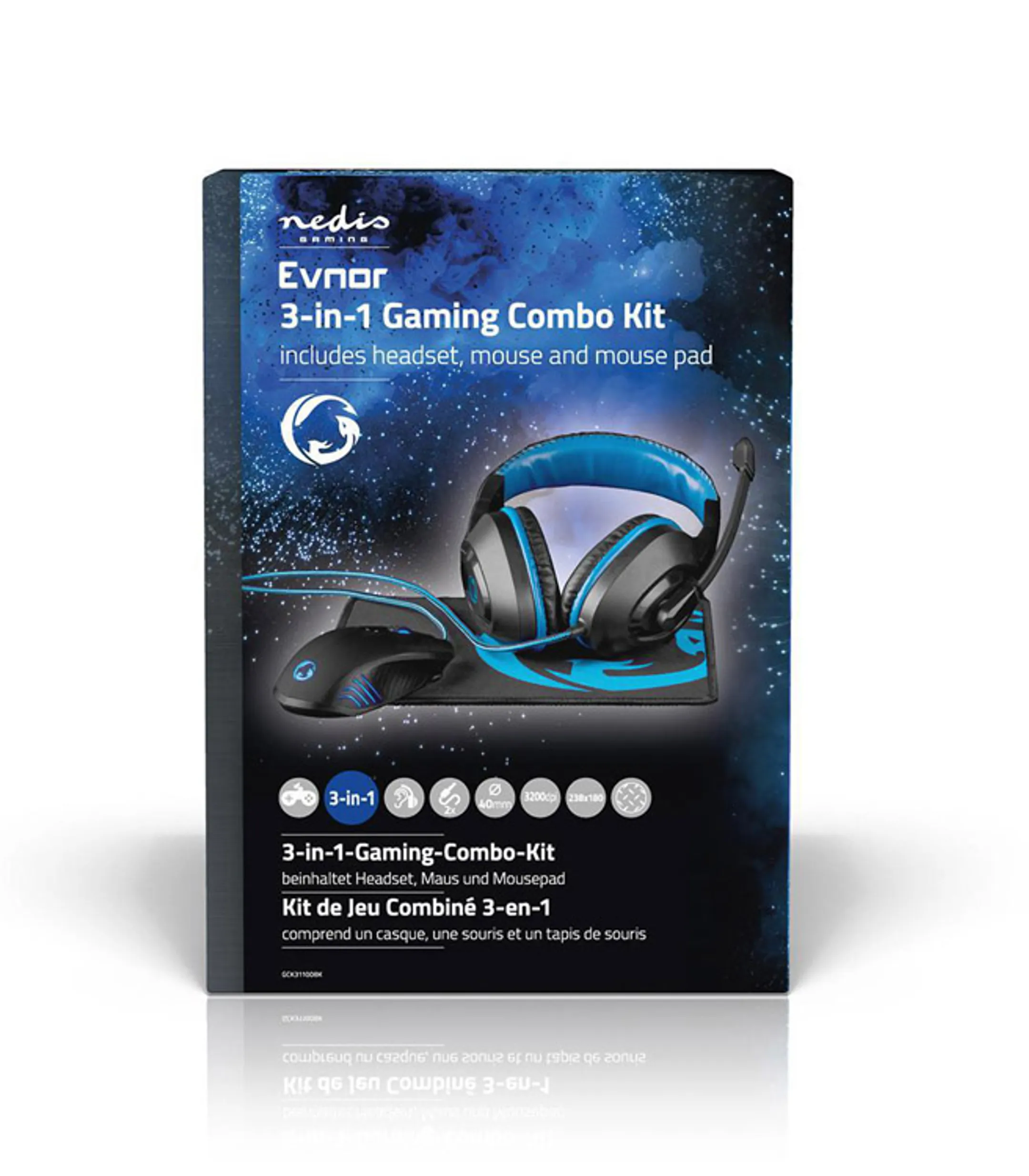 Nedis Gaming Kit 3 in 1 (muis, headset en muismat) image