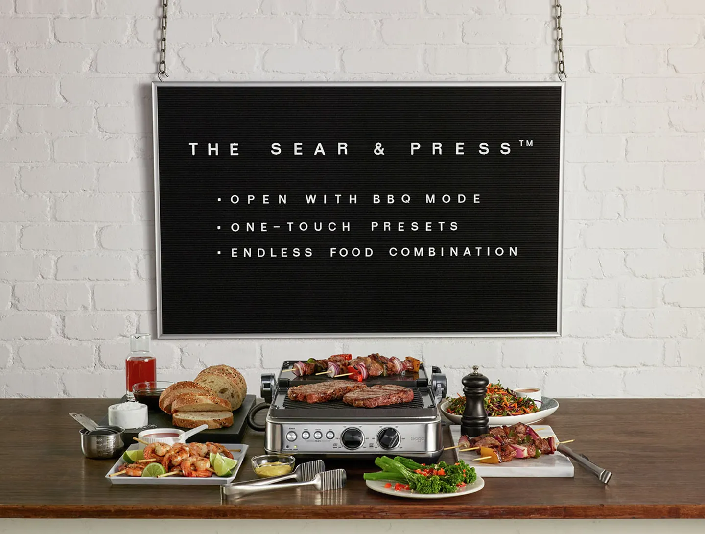 Sage Vleesgrill the BBQ & Press™ Grill Bestel nu, in huis