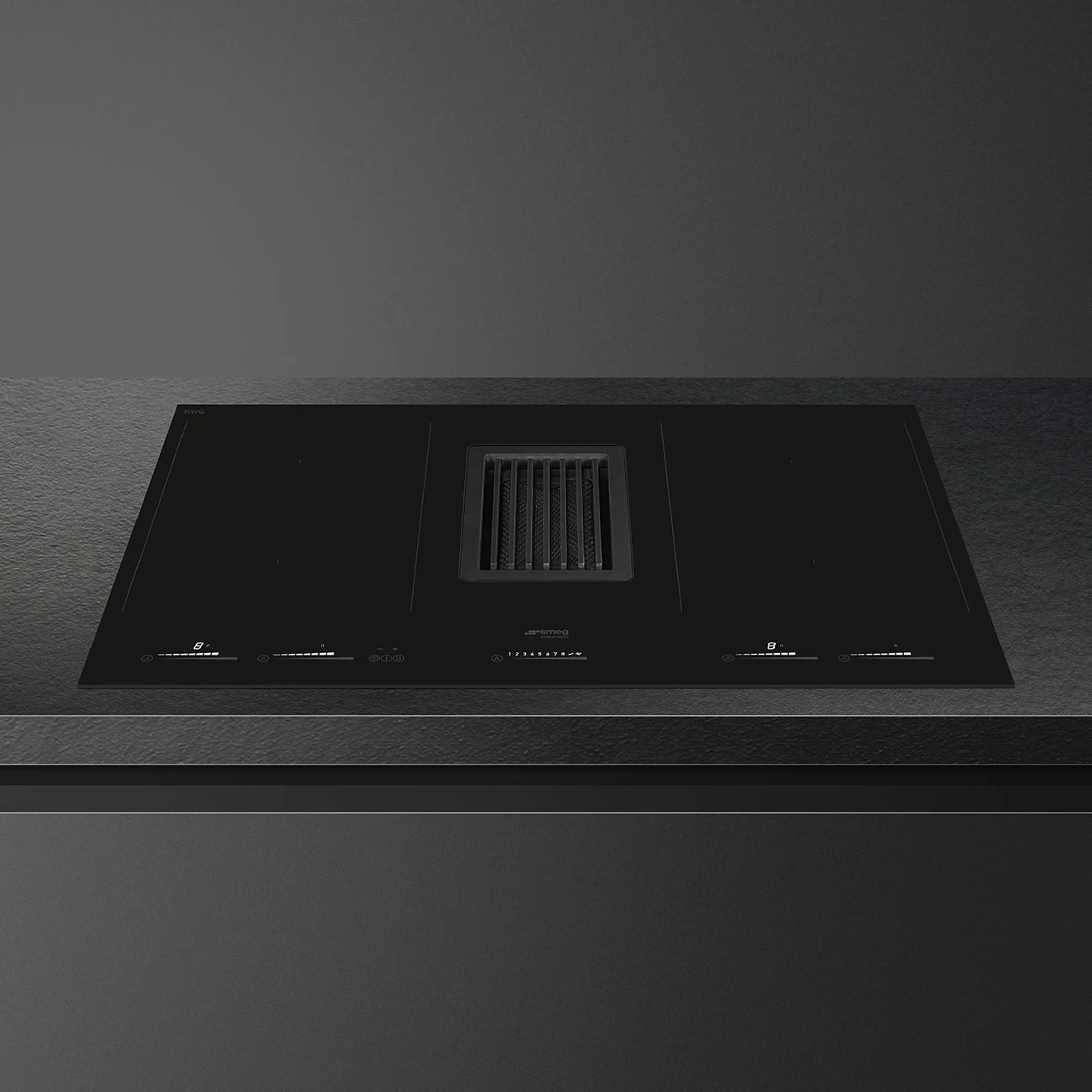 Smeg Taque avec hotte intégrée HOBD682D image