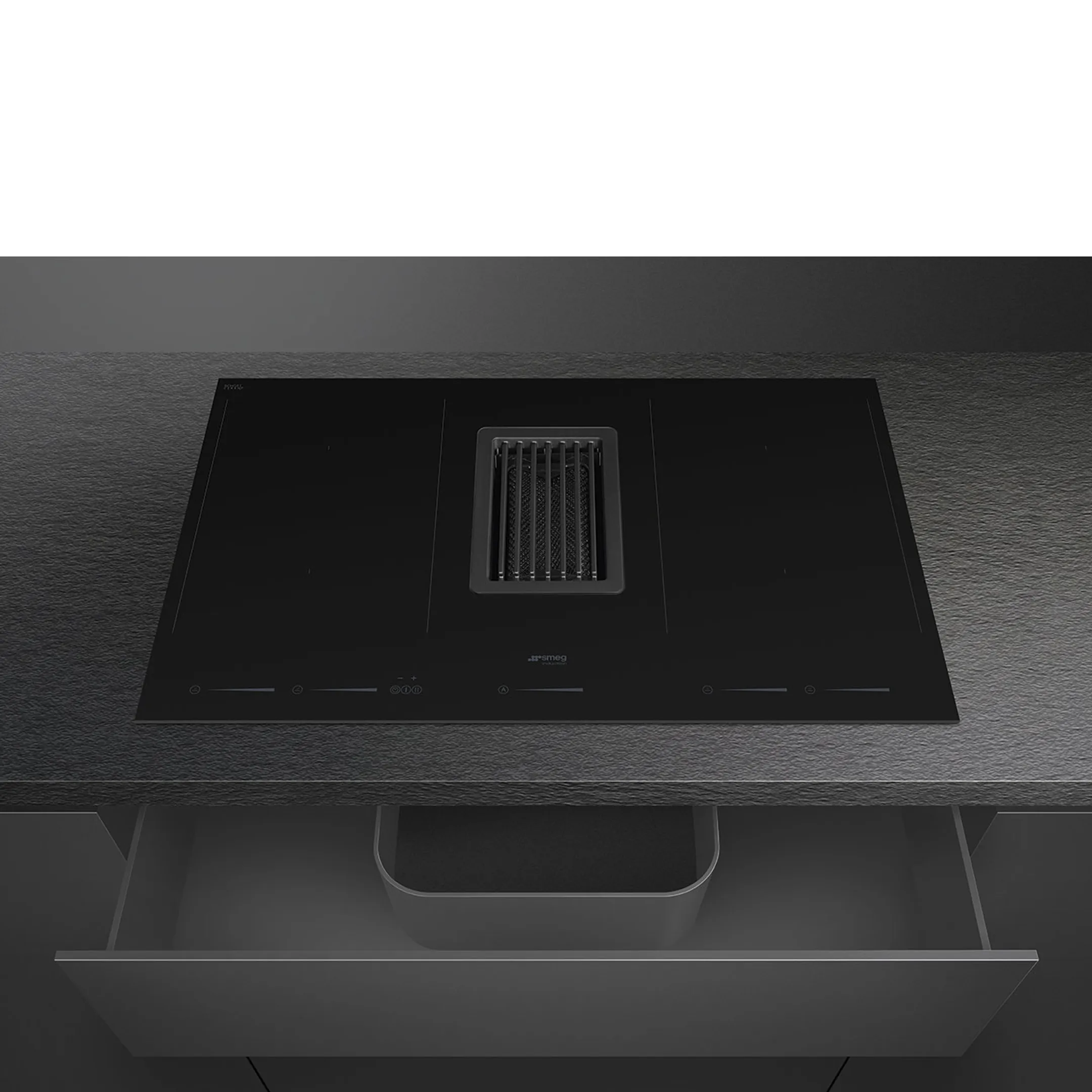 Smeg Taque avec hotte intégrée HOBD682D image