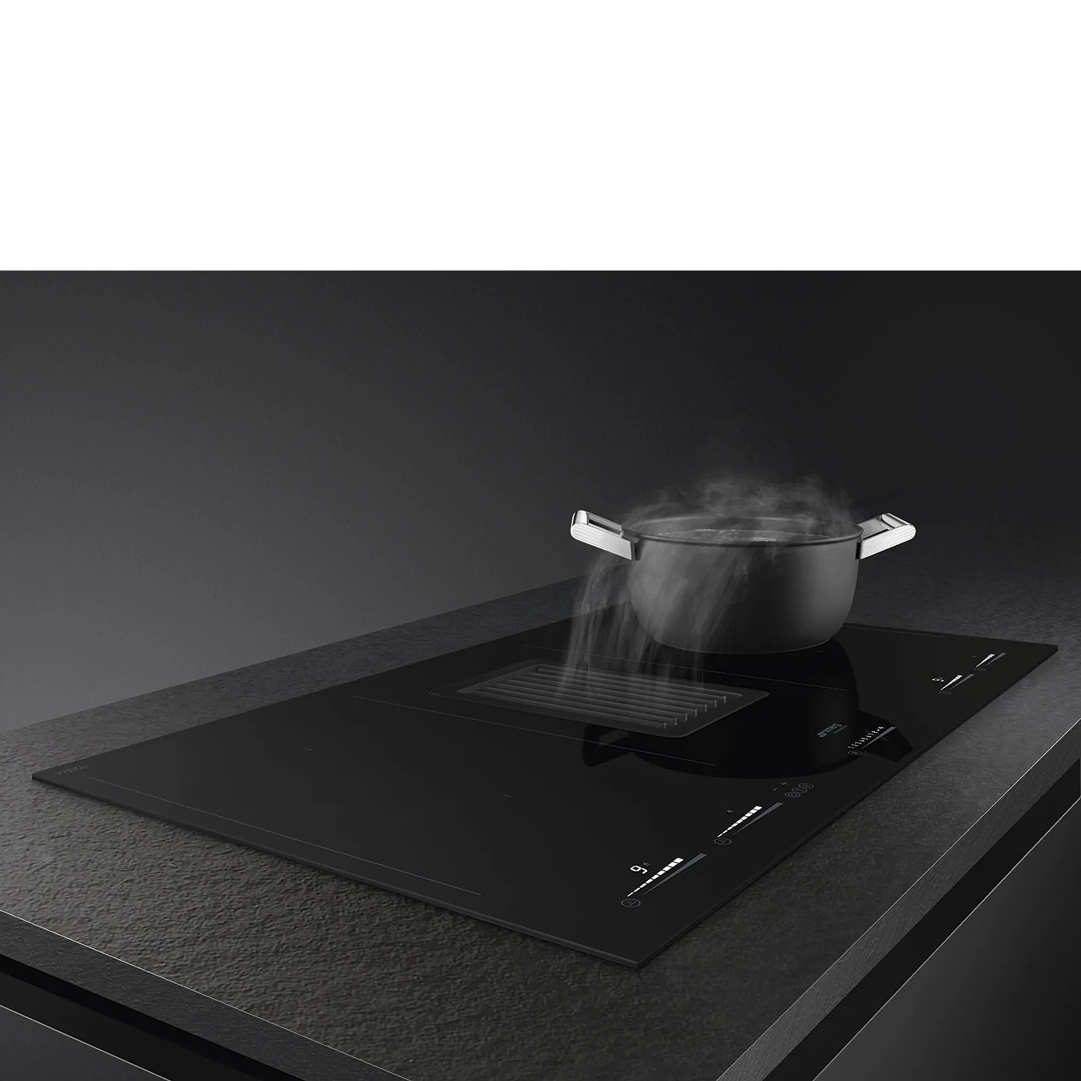Smeg Taque avec hotte intégrée HOBD682D image
