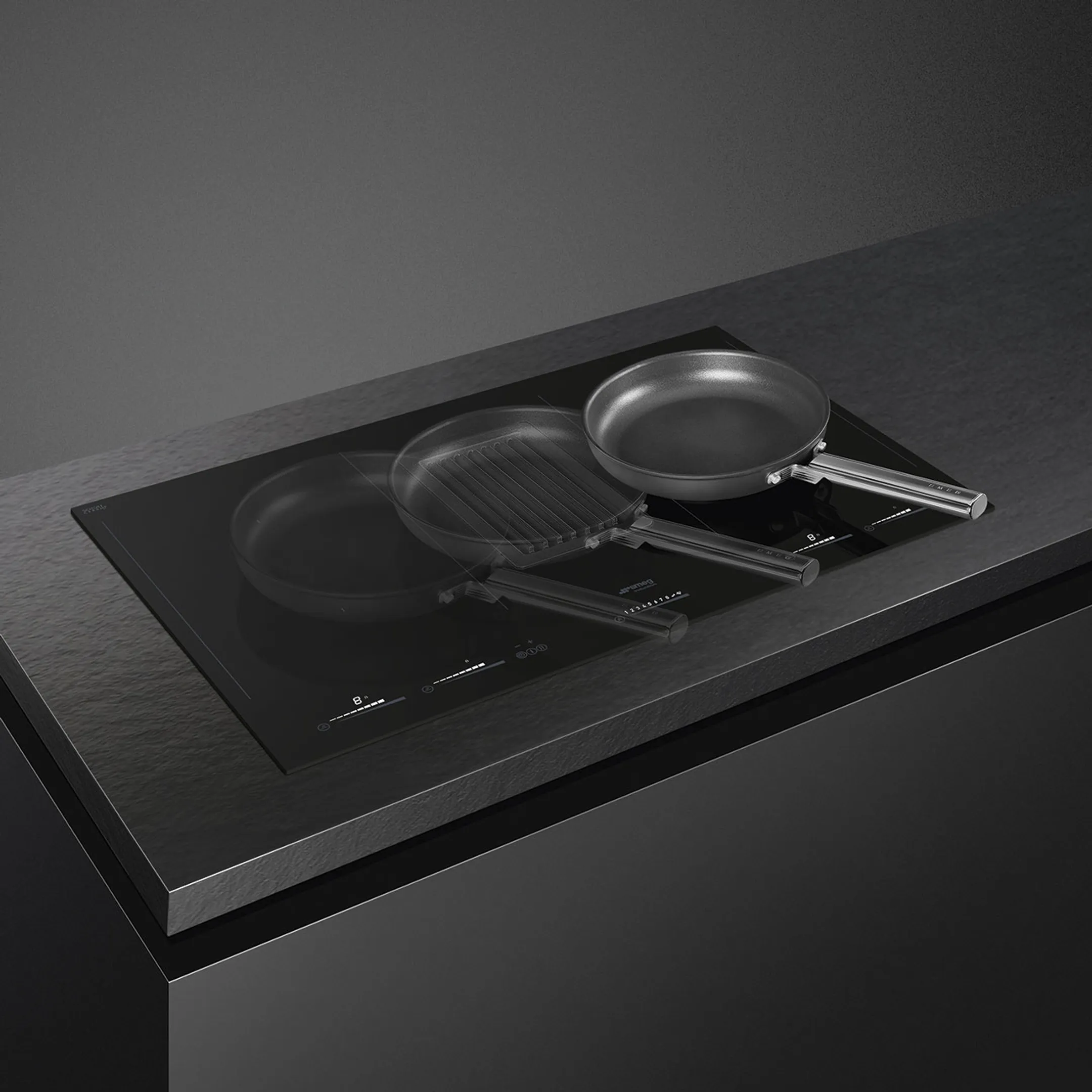 Smeg Taque avec hotte intégrée HOBD682D image