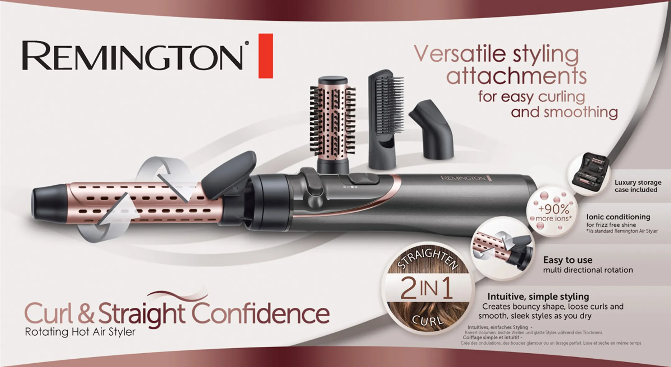 Remington Warme luchtborstel Curl & Straight Confidence AS8606 image