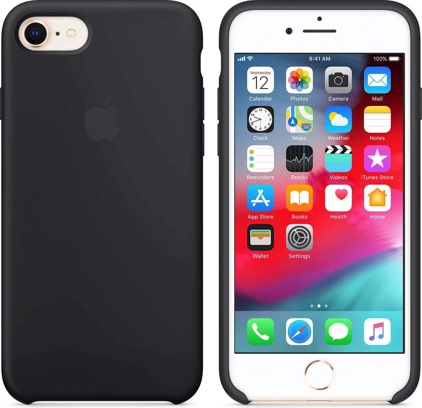Apple Coque en silicone pour iPhone SE (2020) Noir MQGK2ZM/A