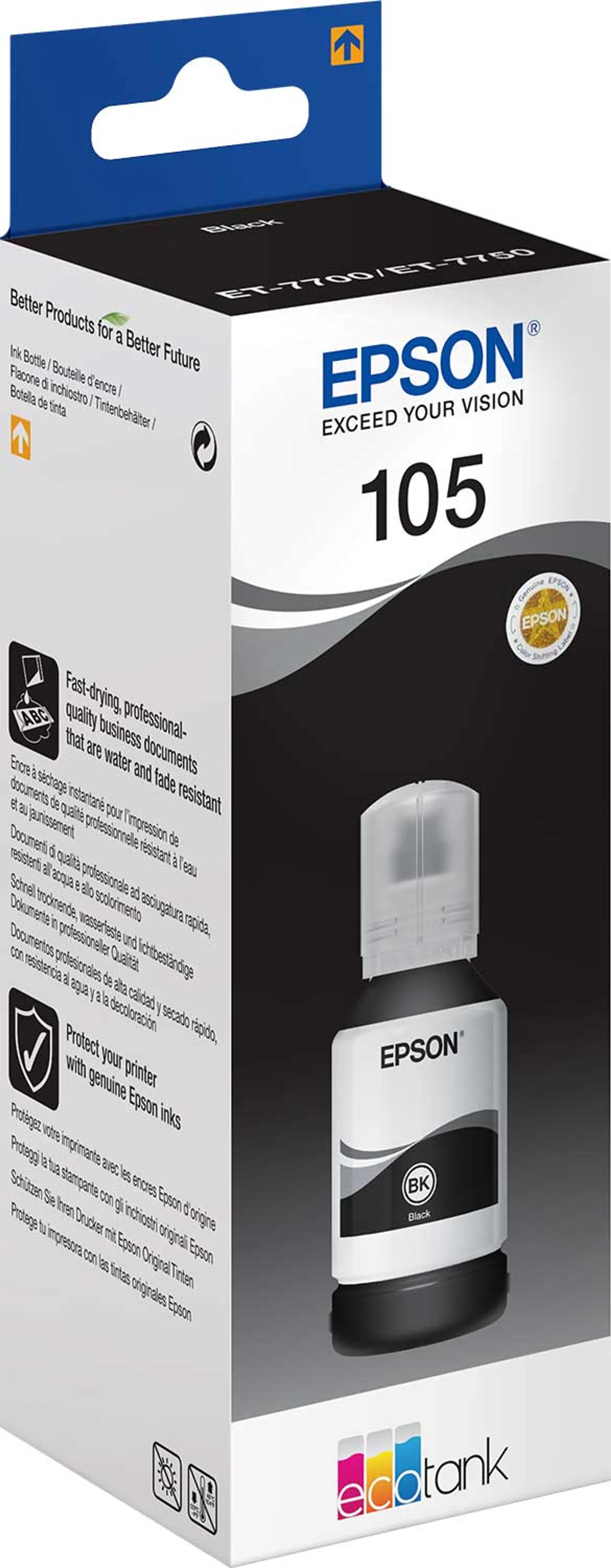 Epson Bouteille d'encre 105 EcoTank Pigment Black - 140 ml. image
