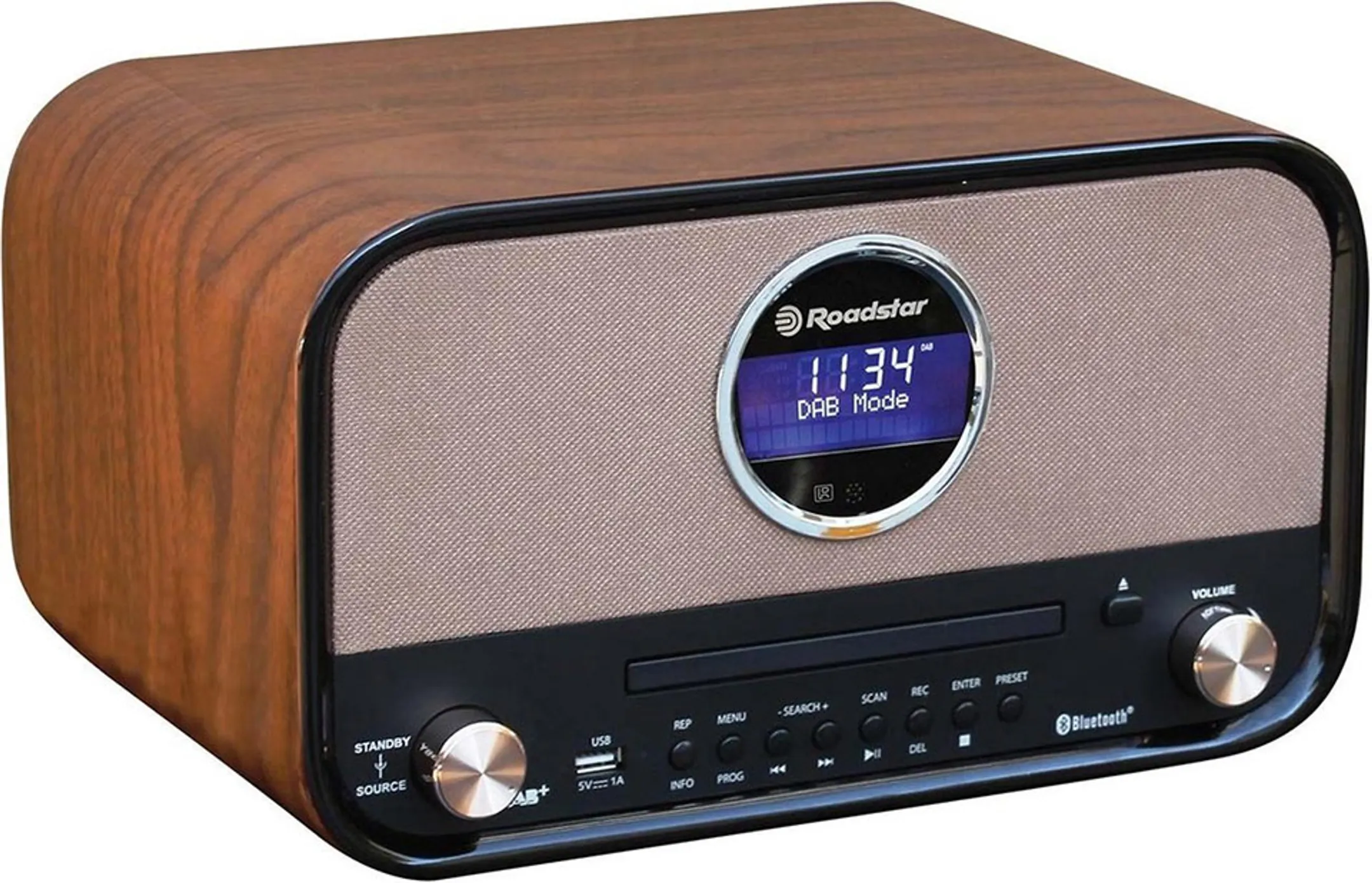 DAB+ retro-radio met CD-speler - HRA-1782D+BT - Hout