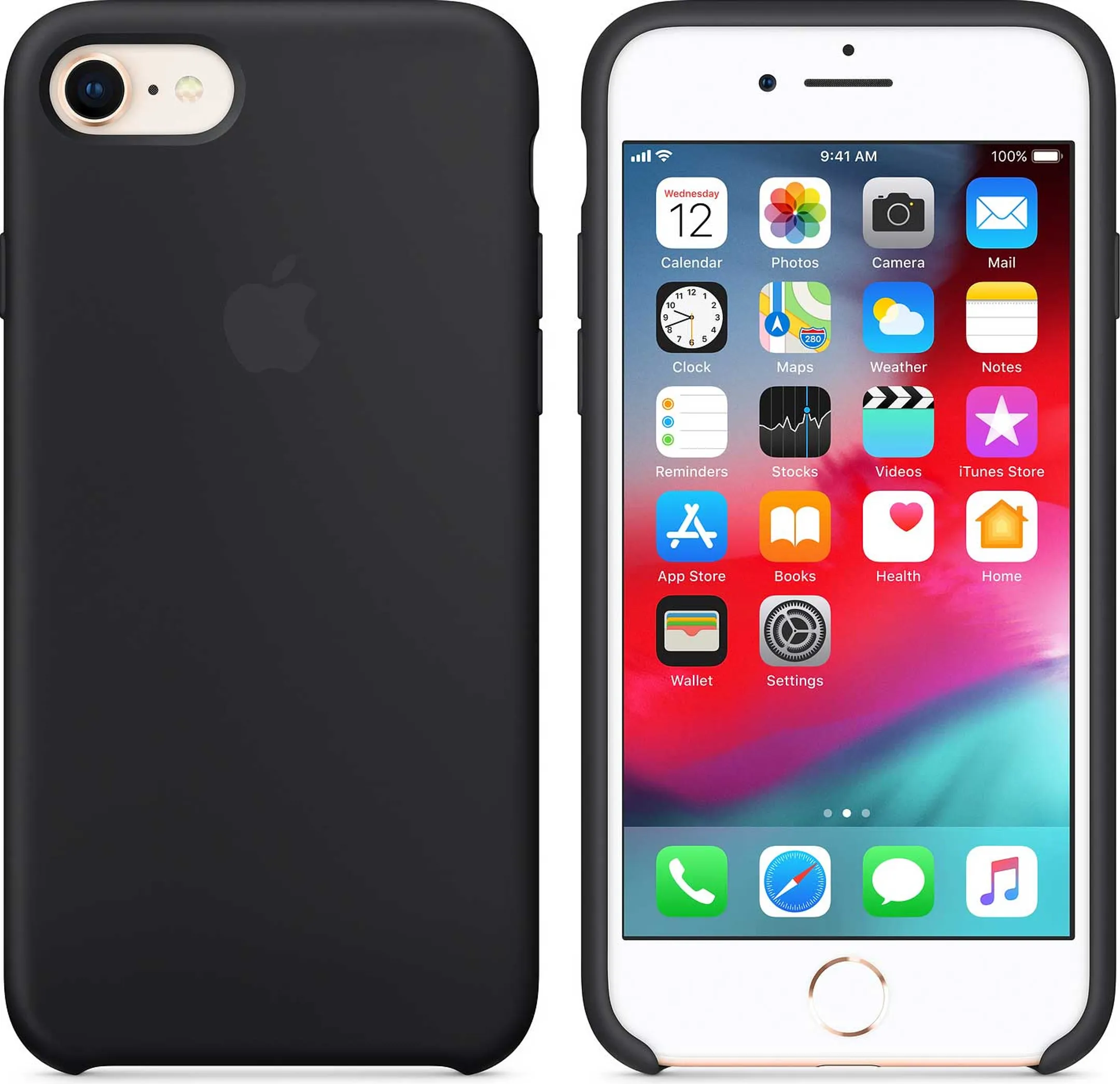 Siliconenhoesje voor iPhone SE (2020) - Zwart