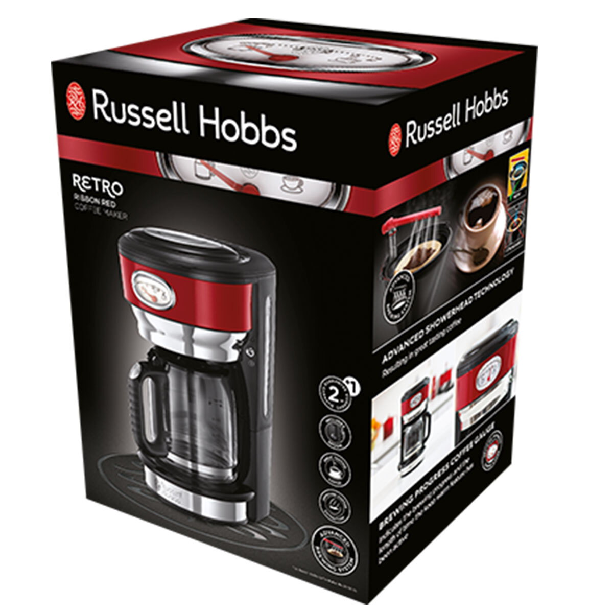 Russell Hobbs Machine à café Retro Rouge Ruban 2170056 Krëfel les