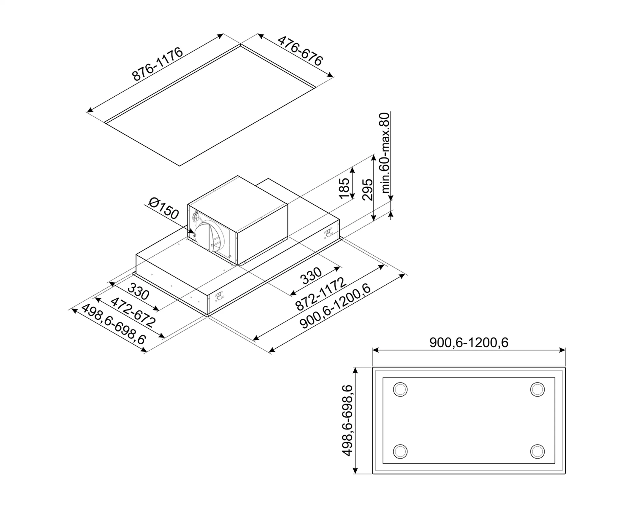 Smeg Plafonddampkap KSCB120XE image