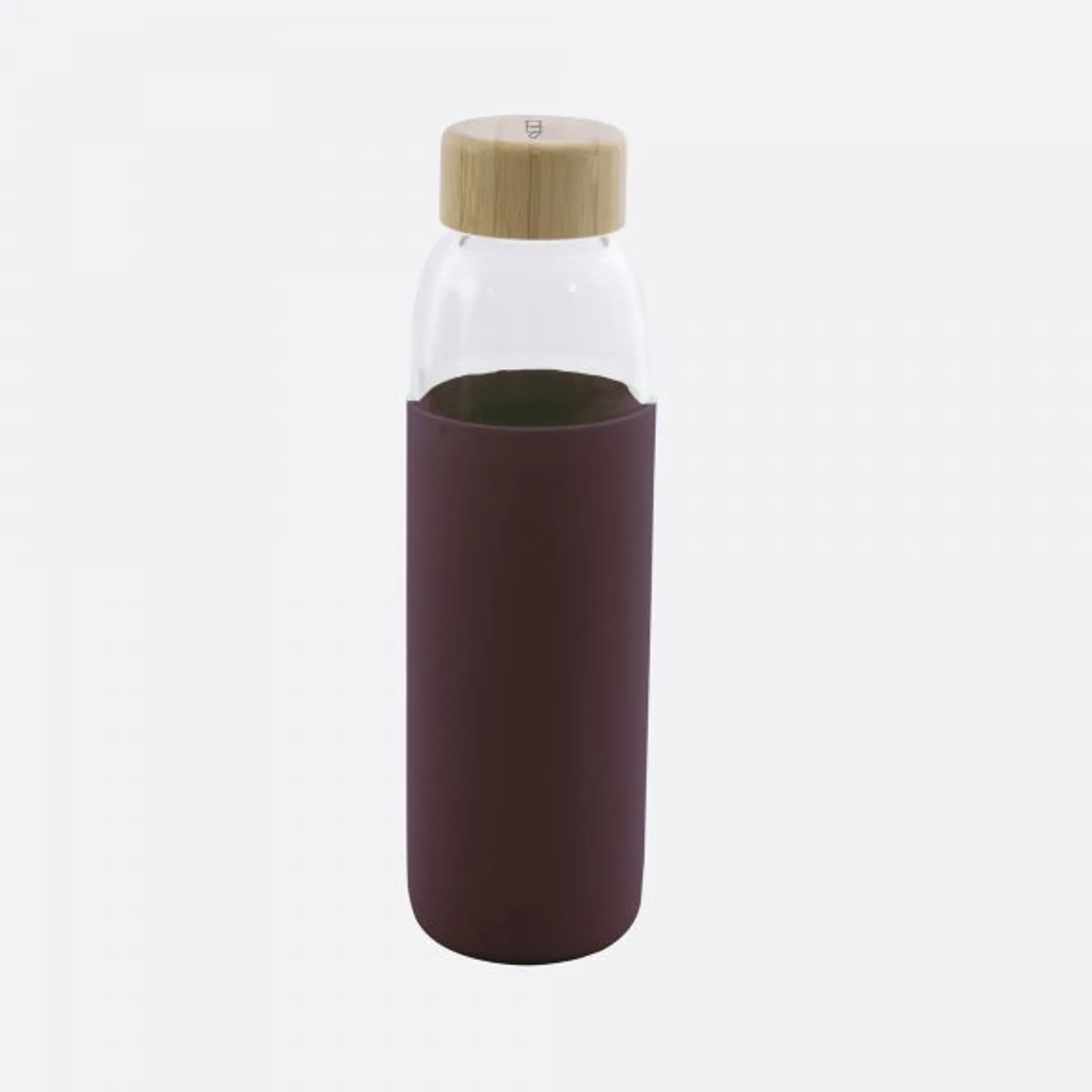 BOUTEILLE EN VERRE AVEC ANNEAU EN SILICONE ROUGE VIN 580ML