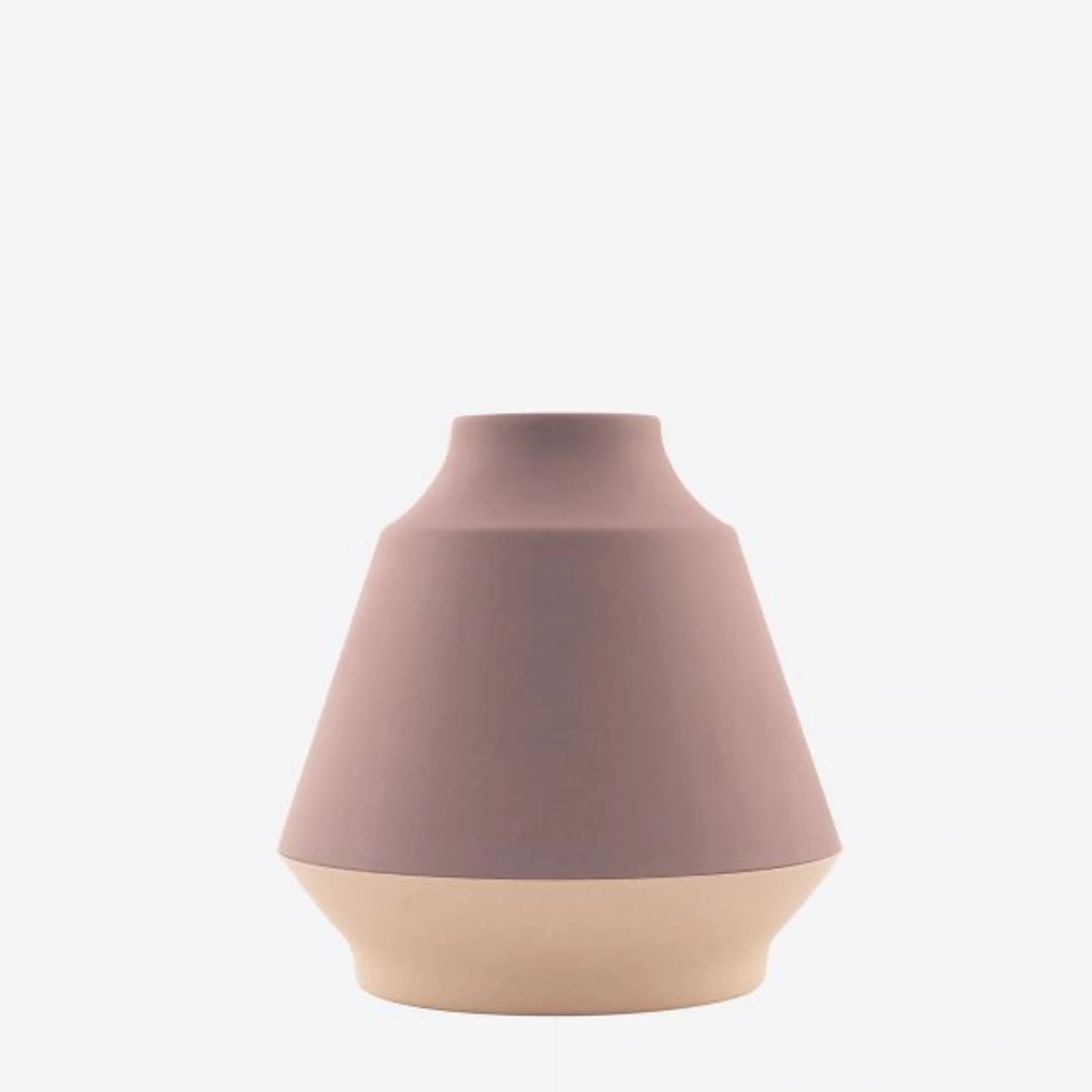 Vase en fibre de bambou mauve et blanc cassé Ø 17.8cm H 18cm