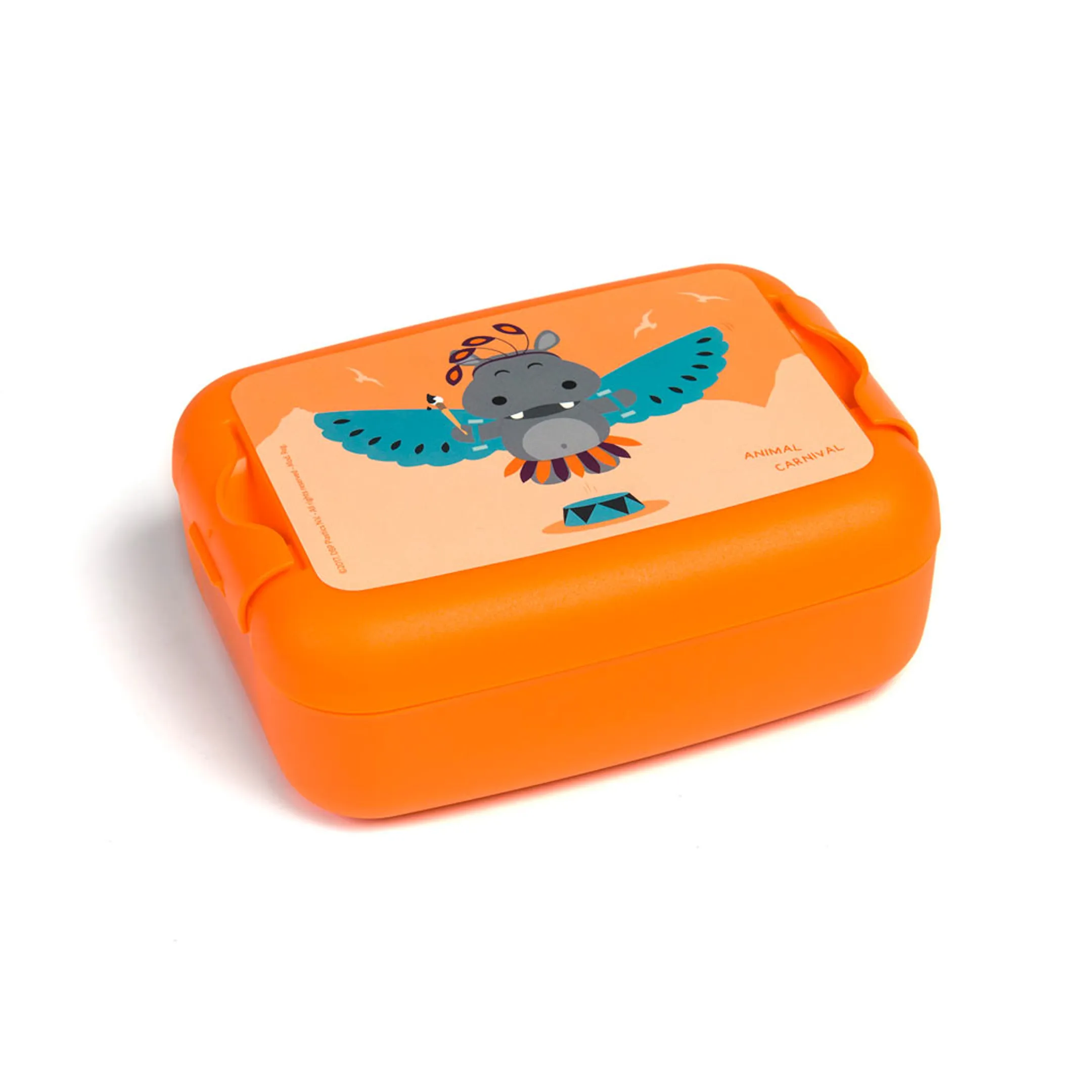 Amuse Plus Clip Lunchbox Animal Carnival Small oranje 16,5x12x6cm