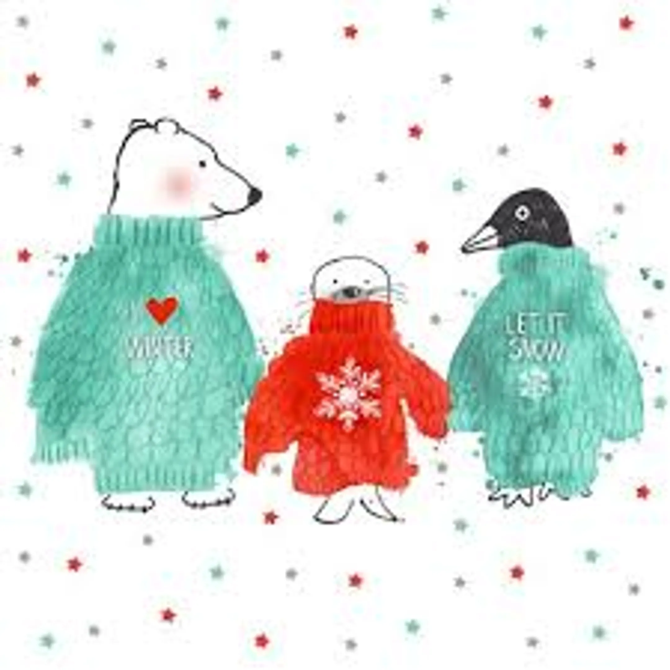 Servietten 33x33cm 20Stuks Polar Friends