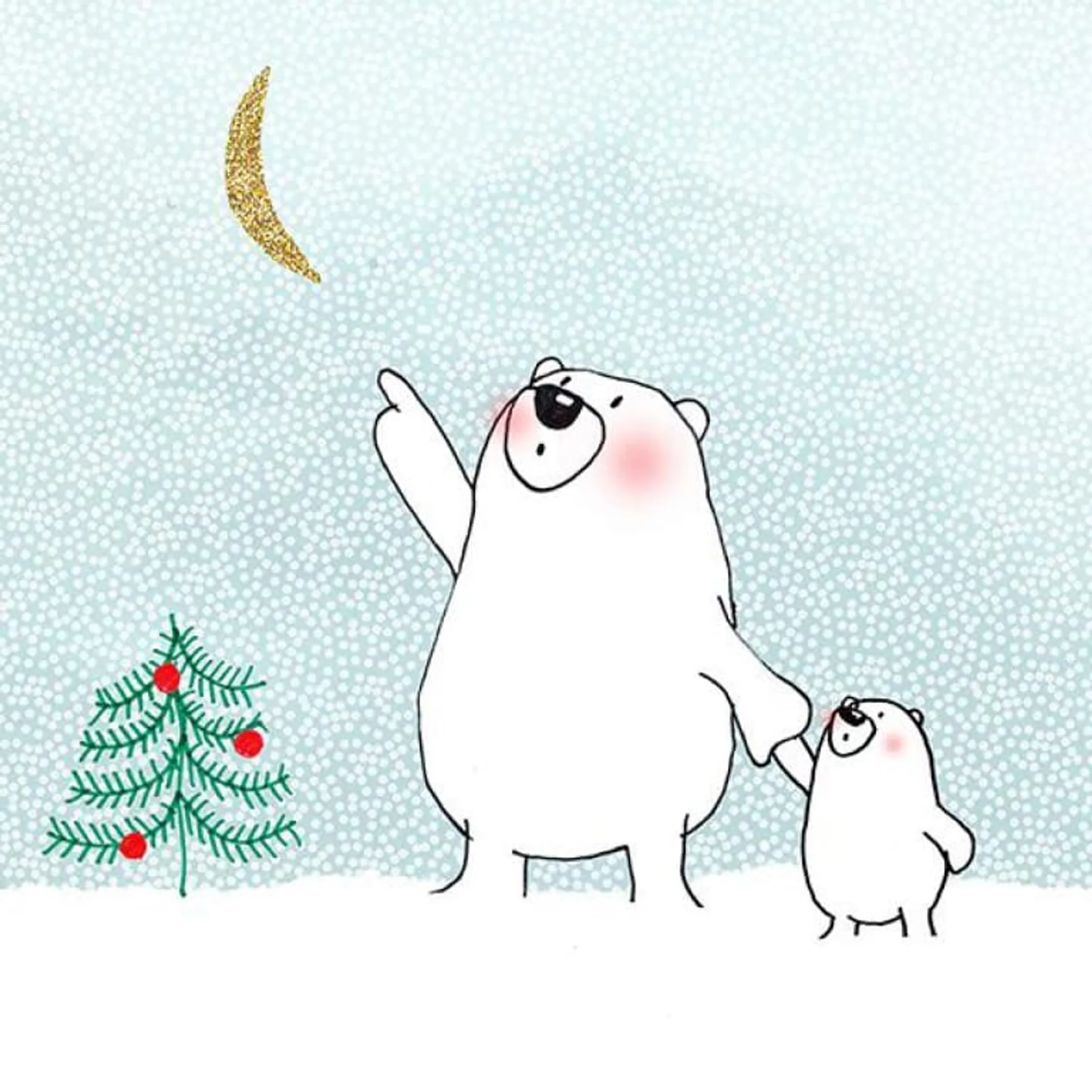 Servetten 2 Ijsberen Kerstboom