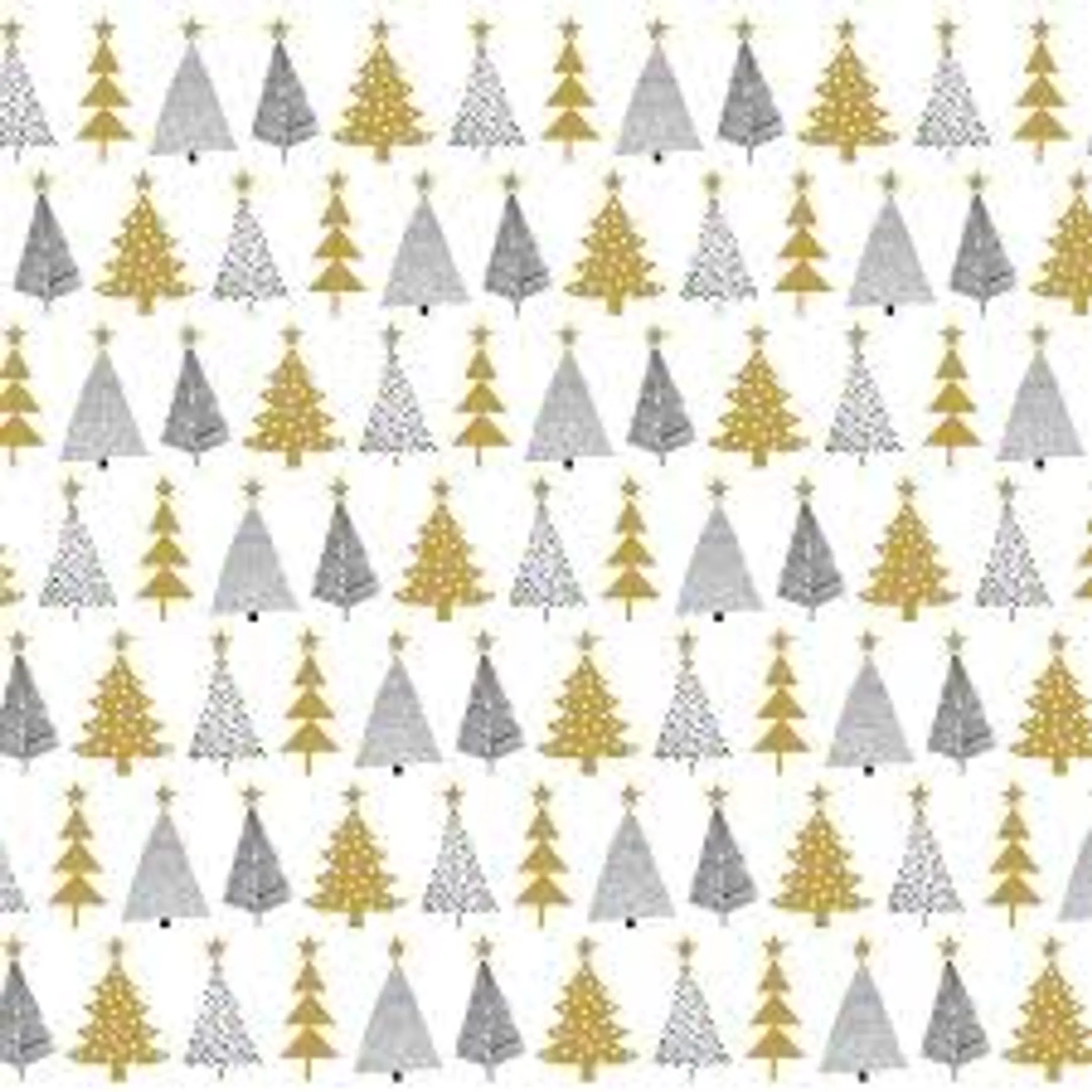 Servetten Christmas Tree Silver Gold