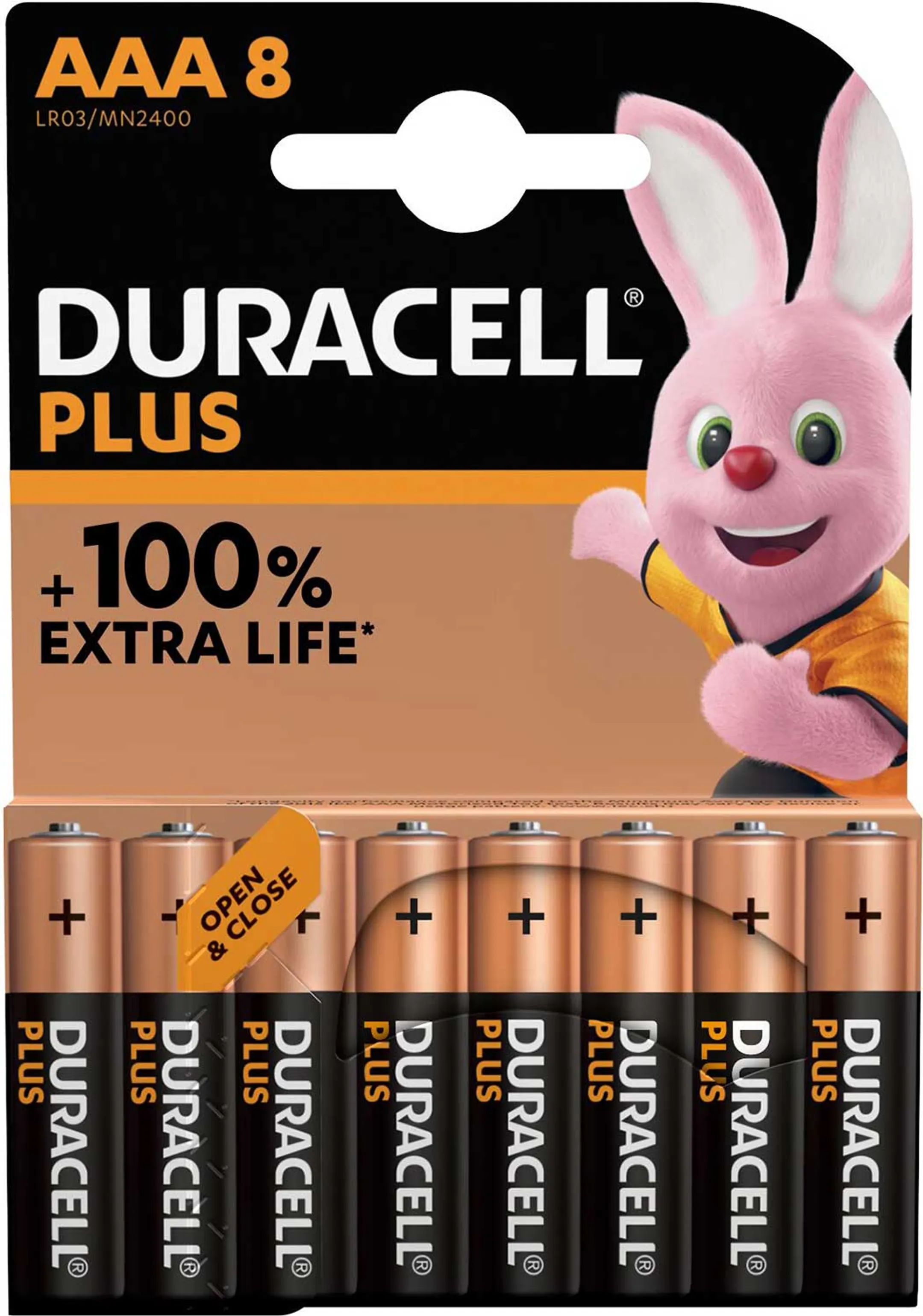 Duracell Plus 8x batteries AAA image
