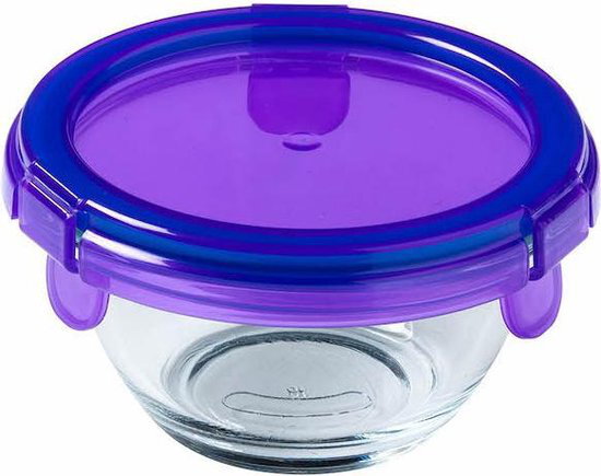 Baby Plus - Plat rond en verre - Violet - 11 cm