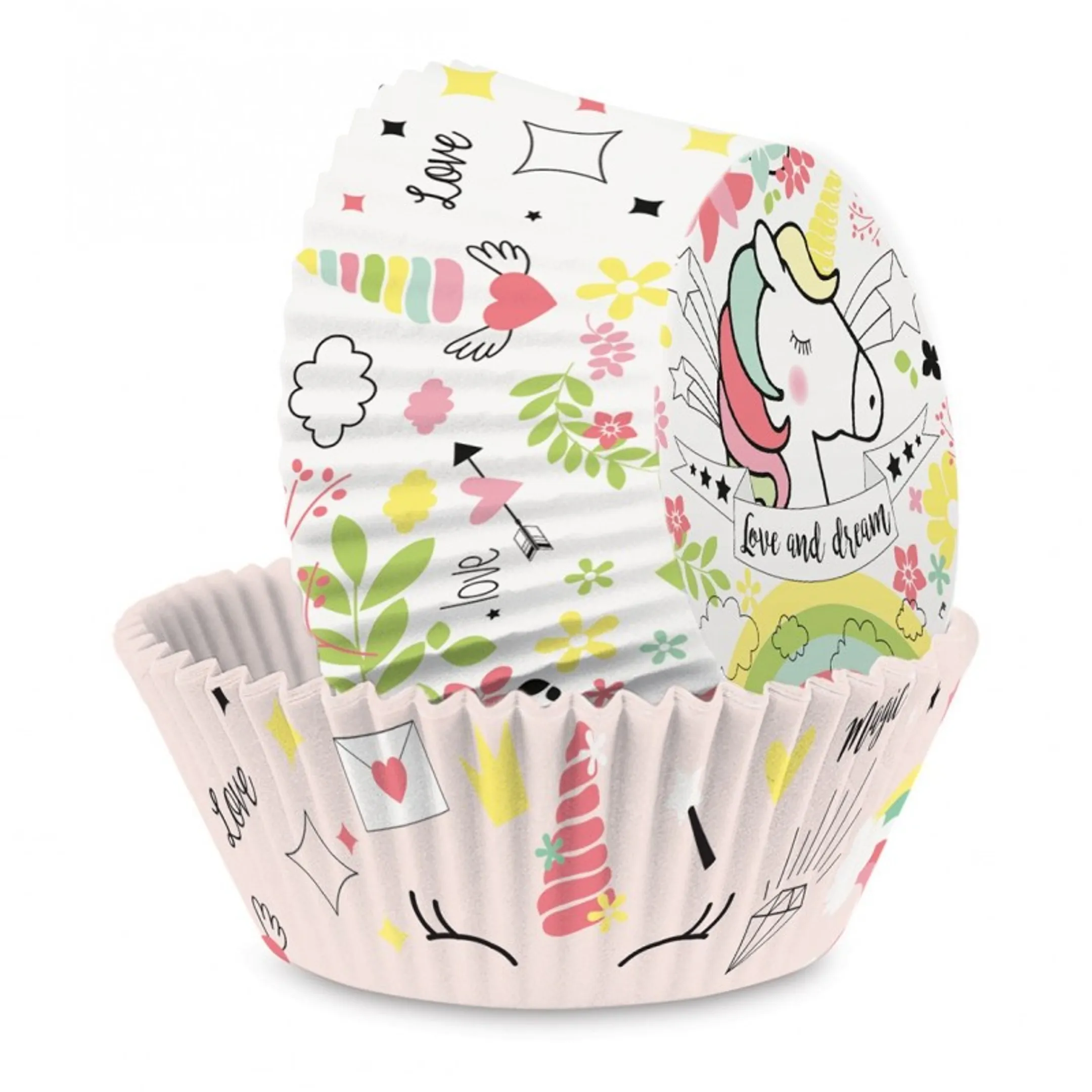 Caissettes papier cupcakes licorne