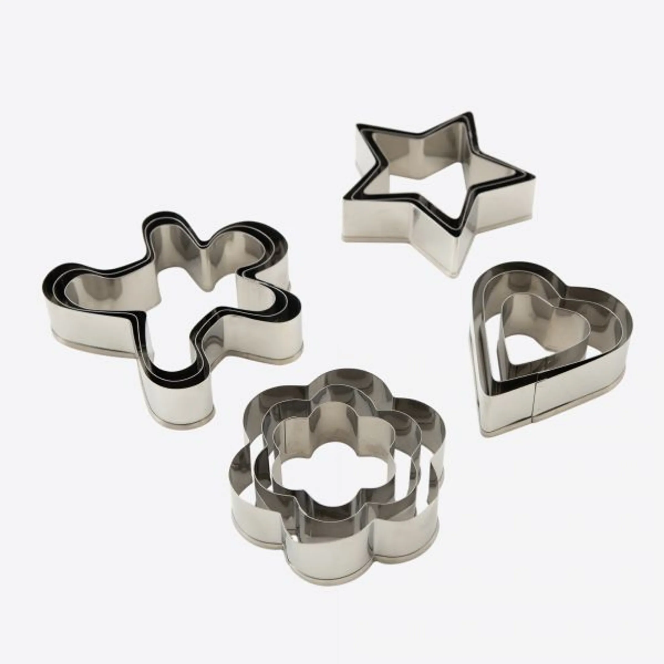 SET DE 3 EMPORTE-PIÈCES EN INOX 4 ASS.