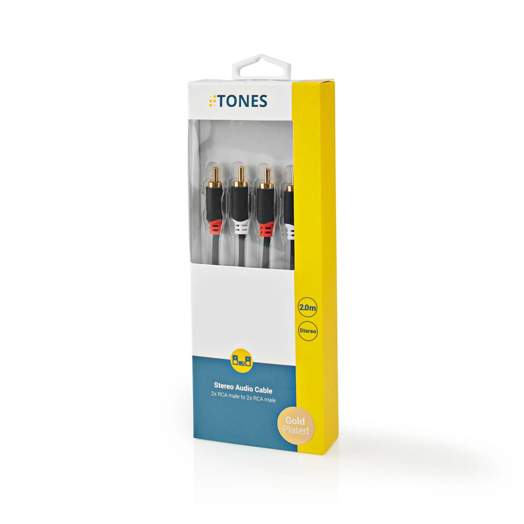 Tones 2x RCA-kabel (Male - Male)- 2 m - T-A24200B20N image