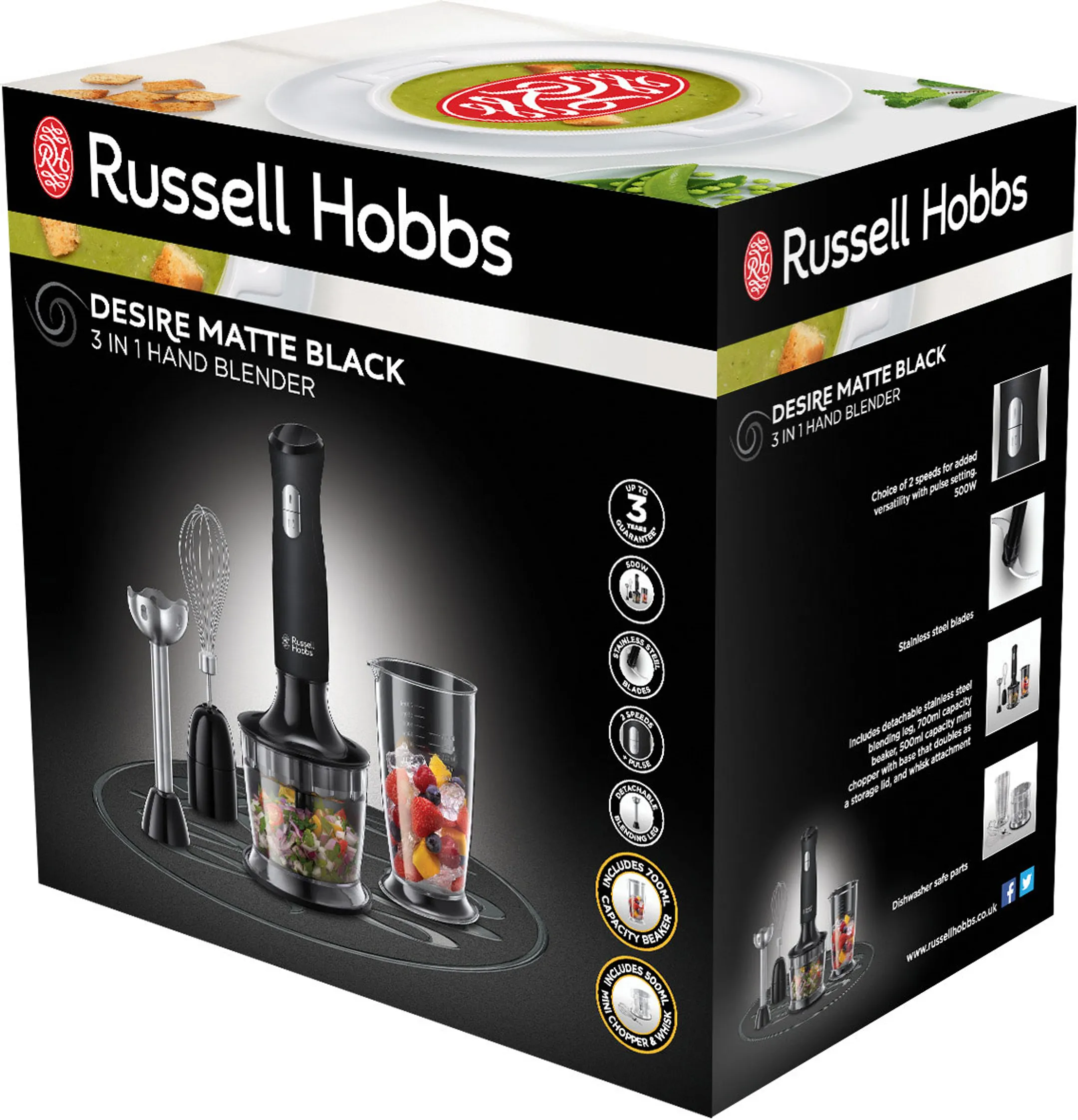Russell Hobbs Staafmixer Desire Matte Black 3-in-1 24702-56 image