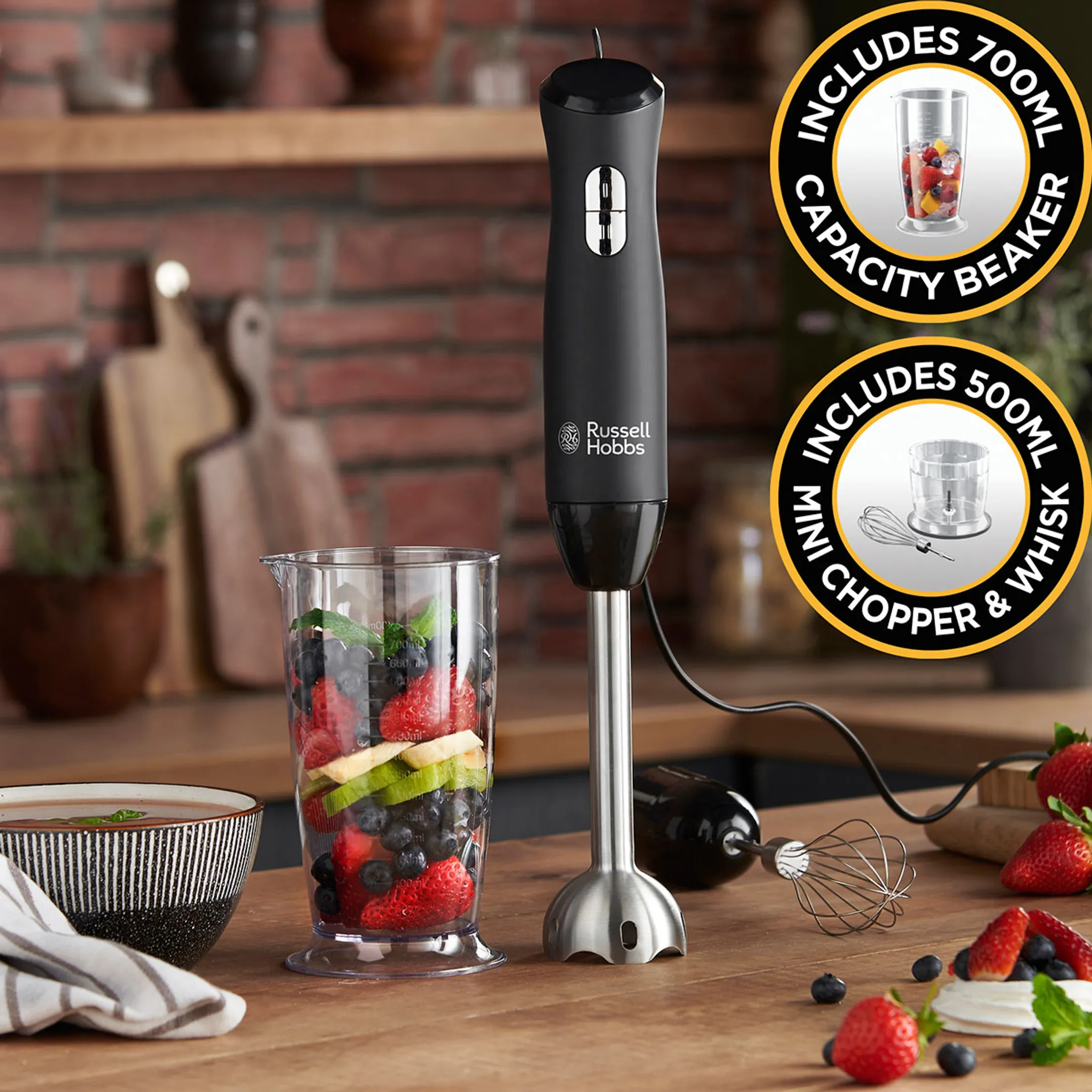 Russell Hobbs Staafmixer Desire Matte Black 3-in-1 24702-56 image