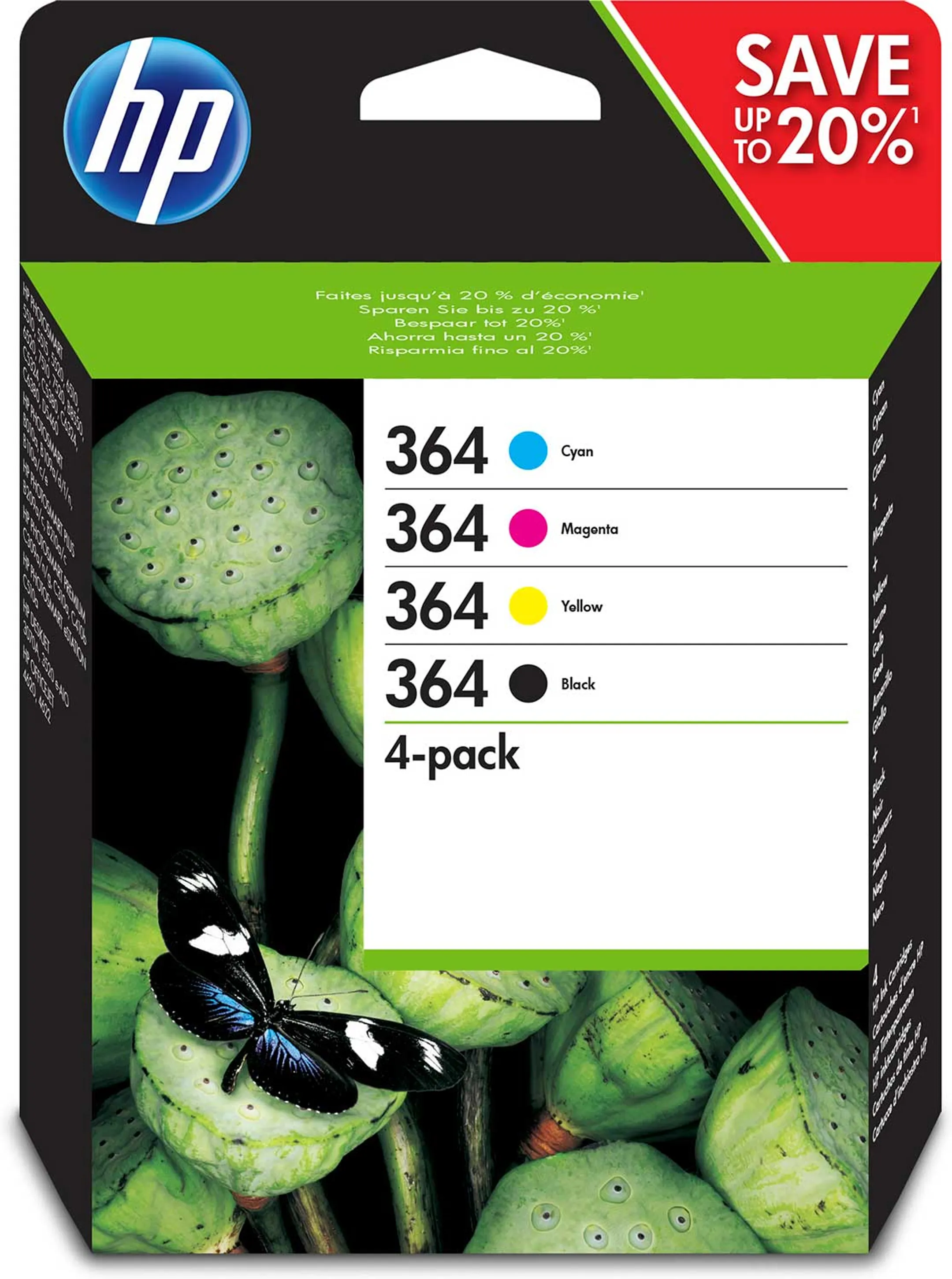 Combo Pack 364 - Noir + 3 couleurs