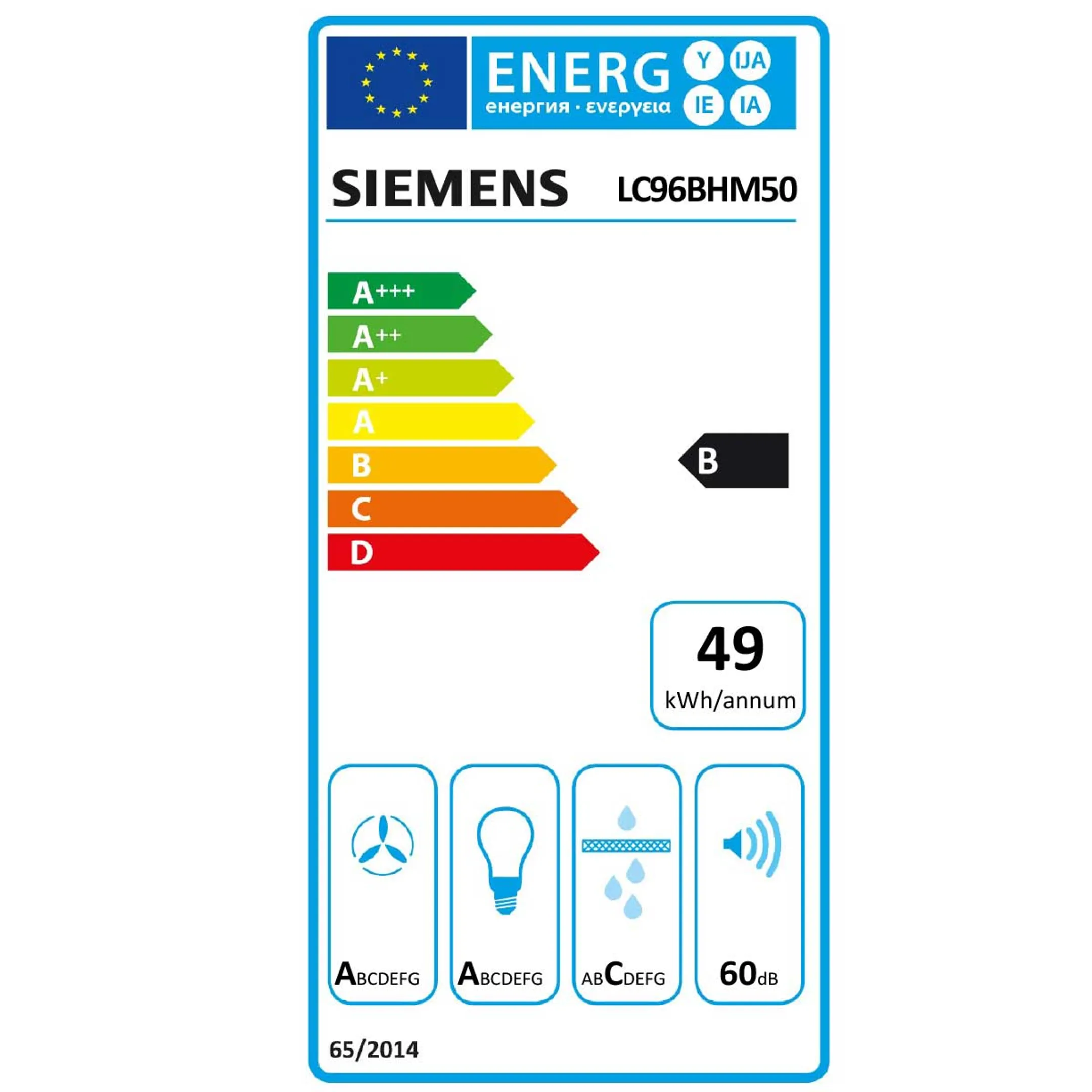 Siemens Hotte décorative LC96BHM50 Box-Design image