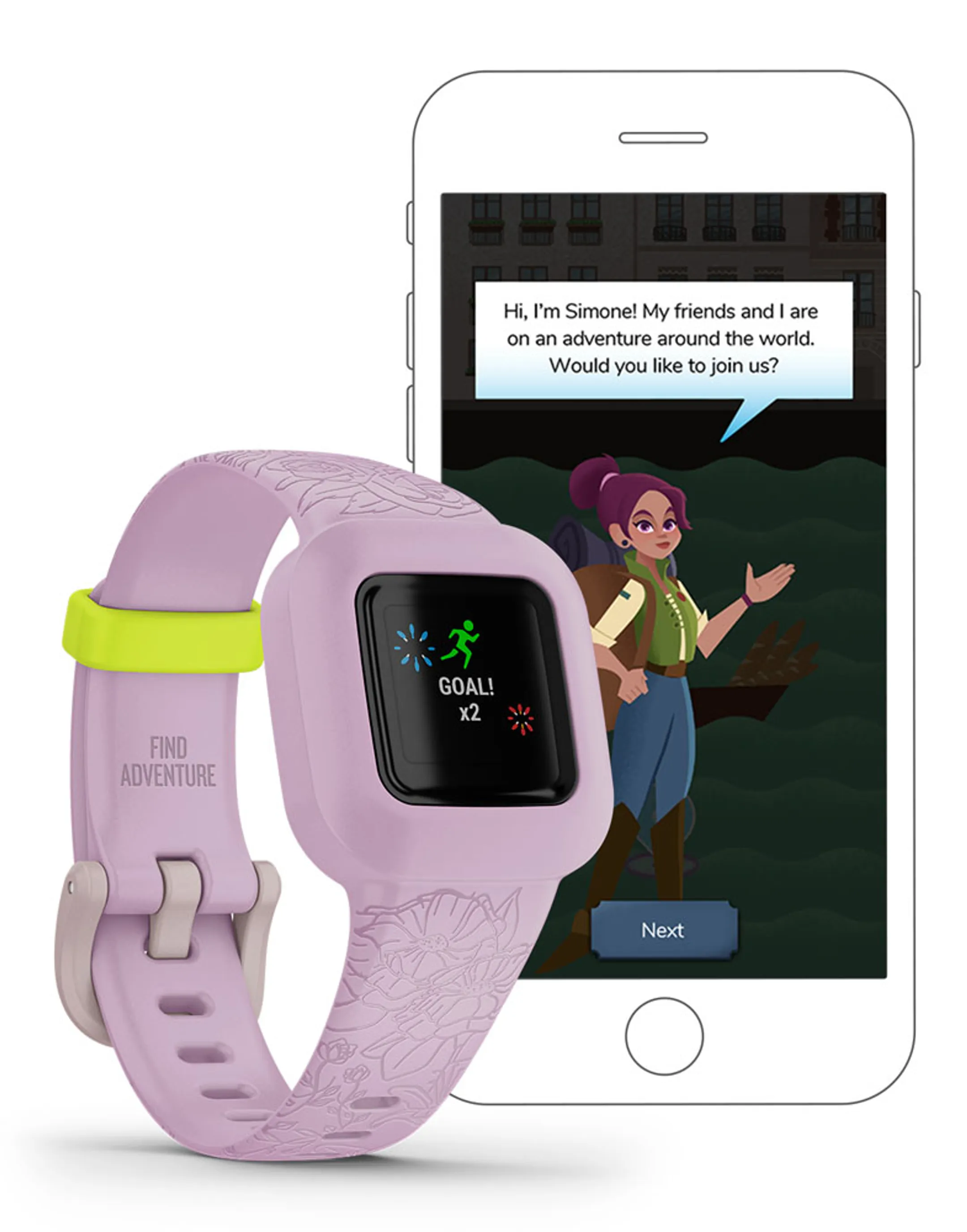 Garmin vívofit jr. 3 - Rose Fleuri image