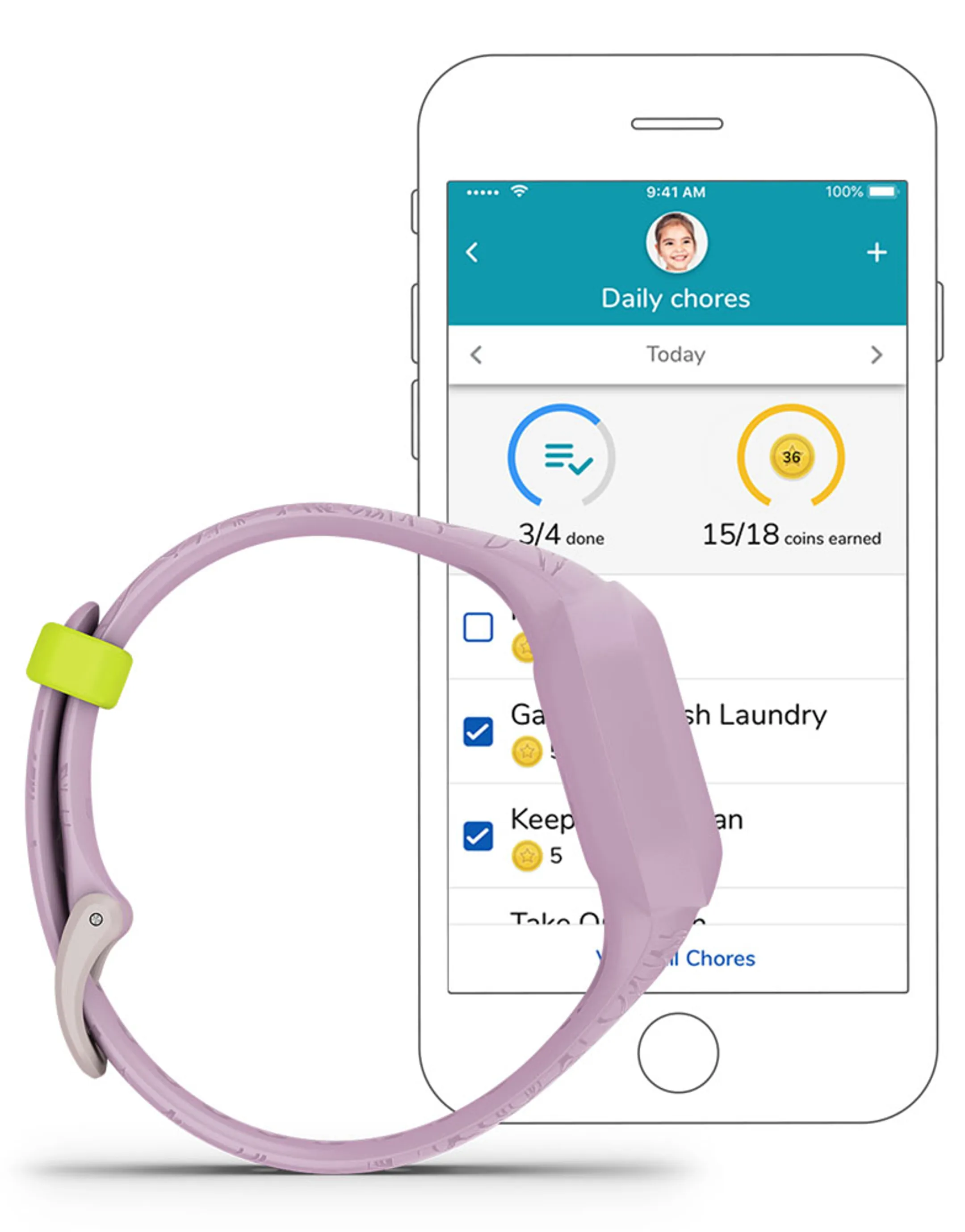 Garmin vívofit jr. 3 - Rose Fleuri image