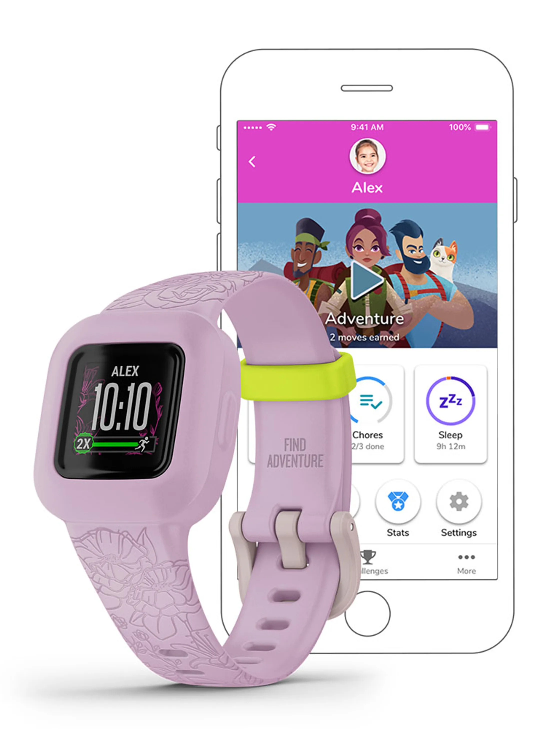 Garmin vívofit jr. 3 - Rose Fleuri image