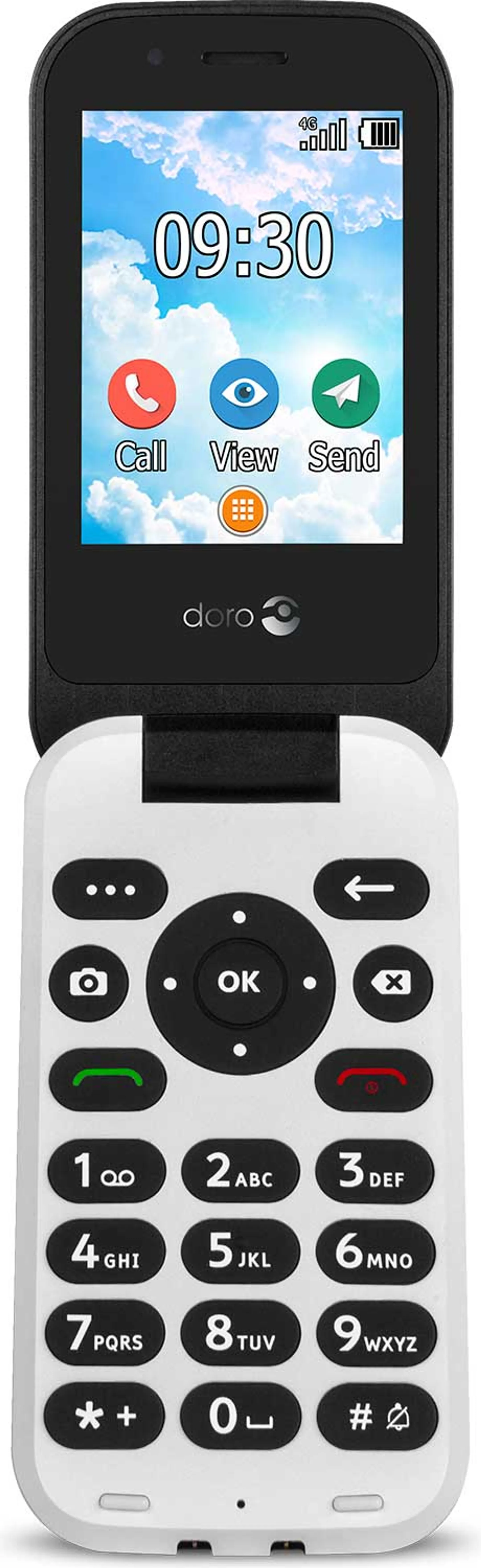 7030 klaptelefoon Zwart