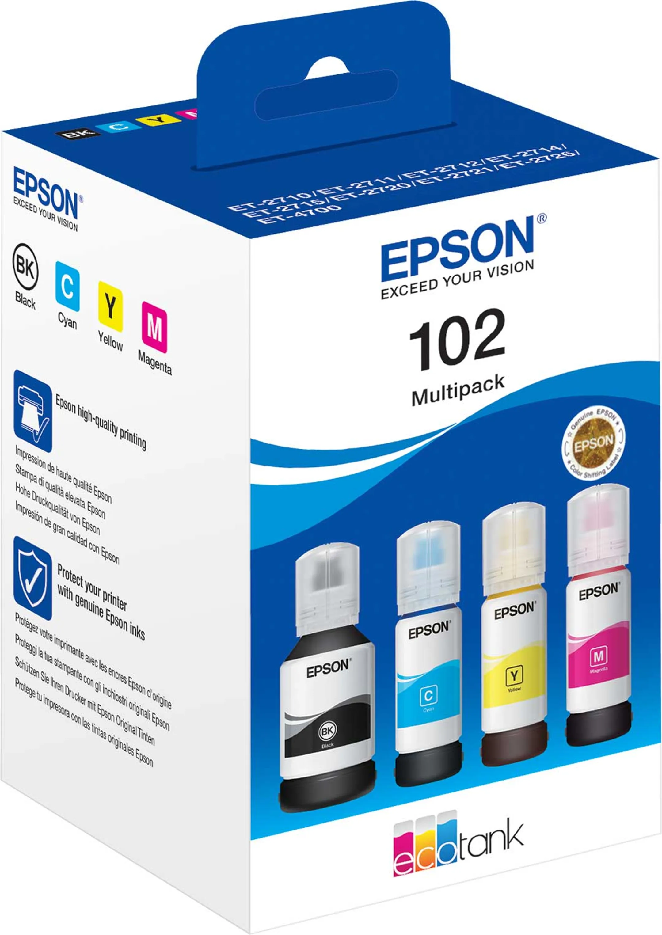 Epson Multipack EcoTank 102 Noir + 3 couleurs image