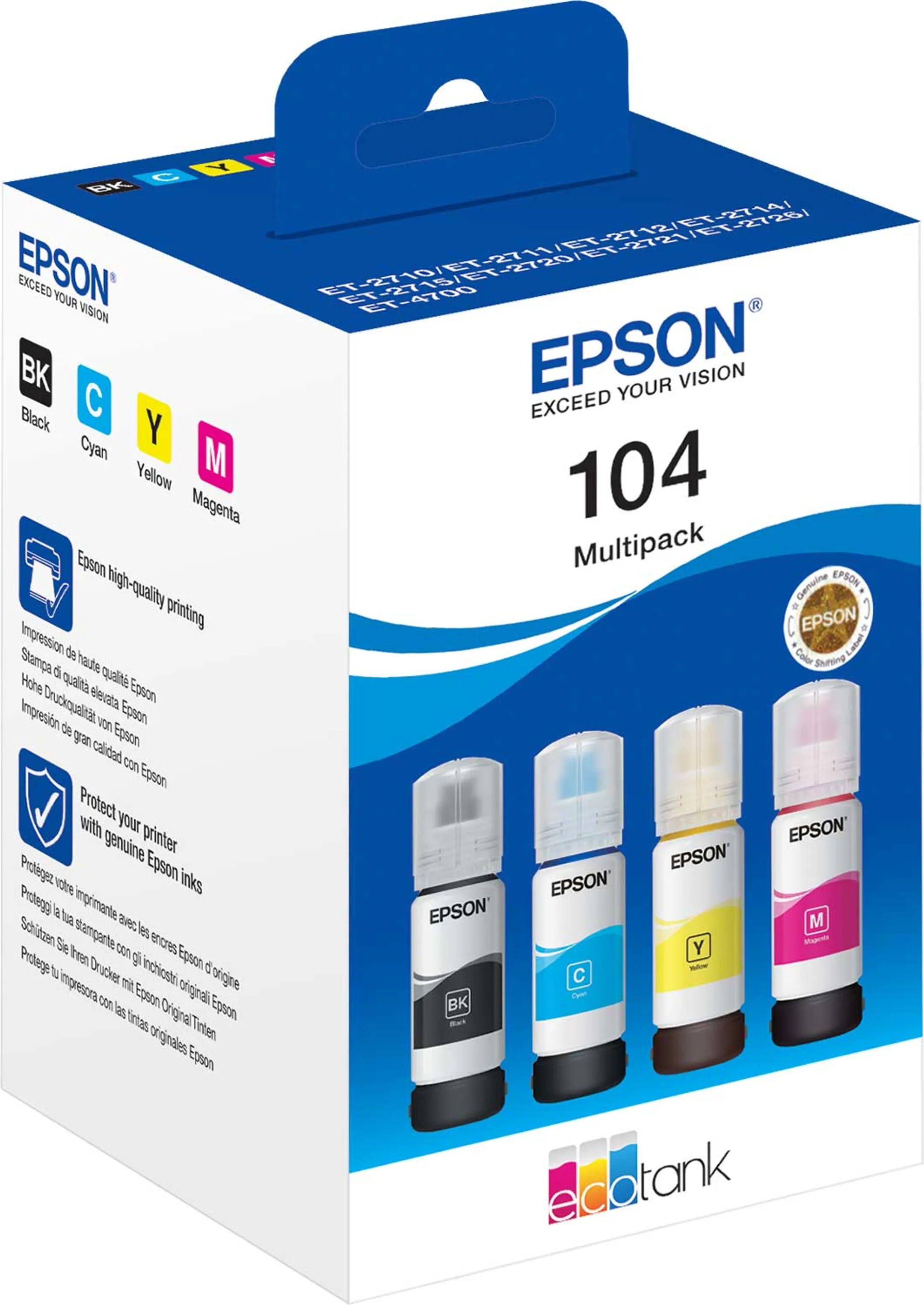Epson Multipack EcoTank 104 Zwart + 3 kleuren image