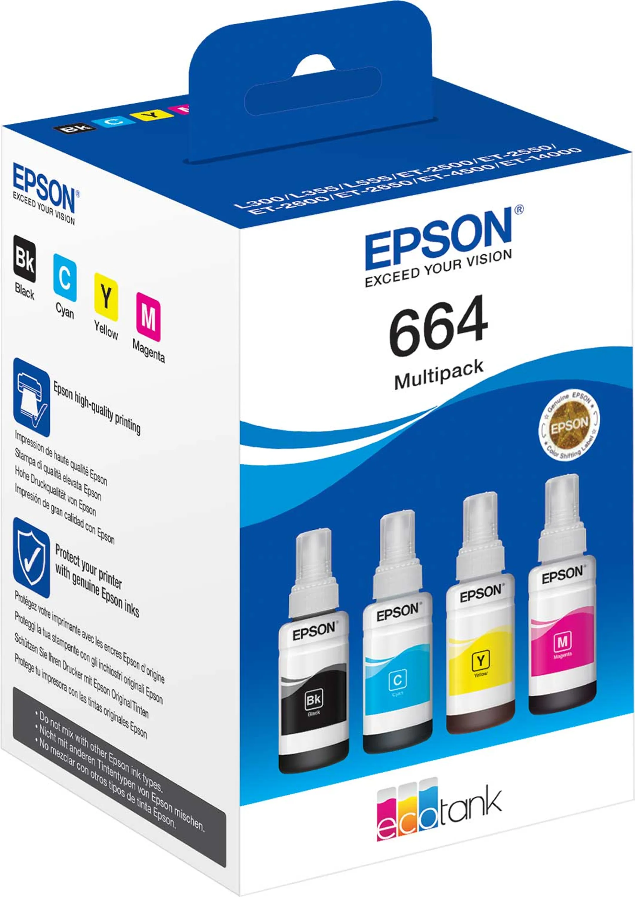 Multipack EcoTank 664 Noir + 3 couleurs
