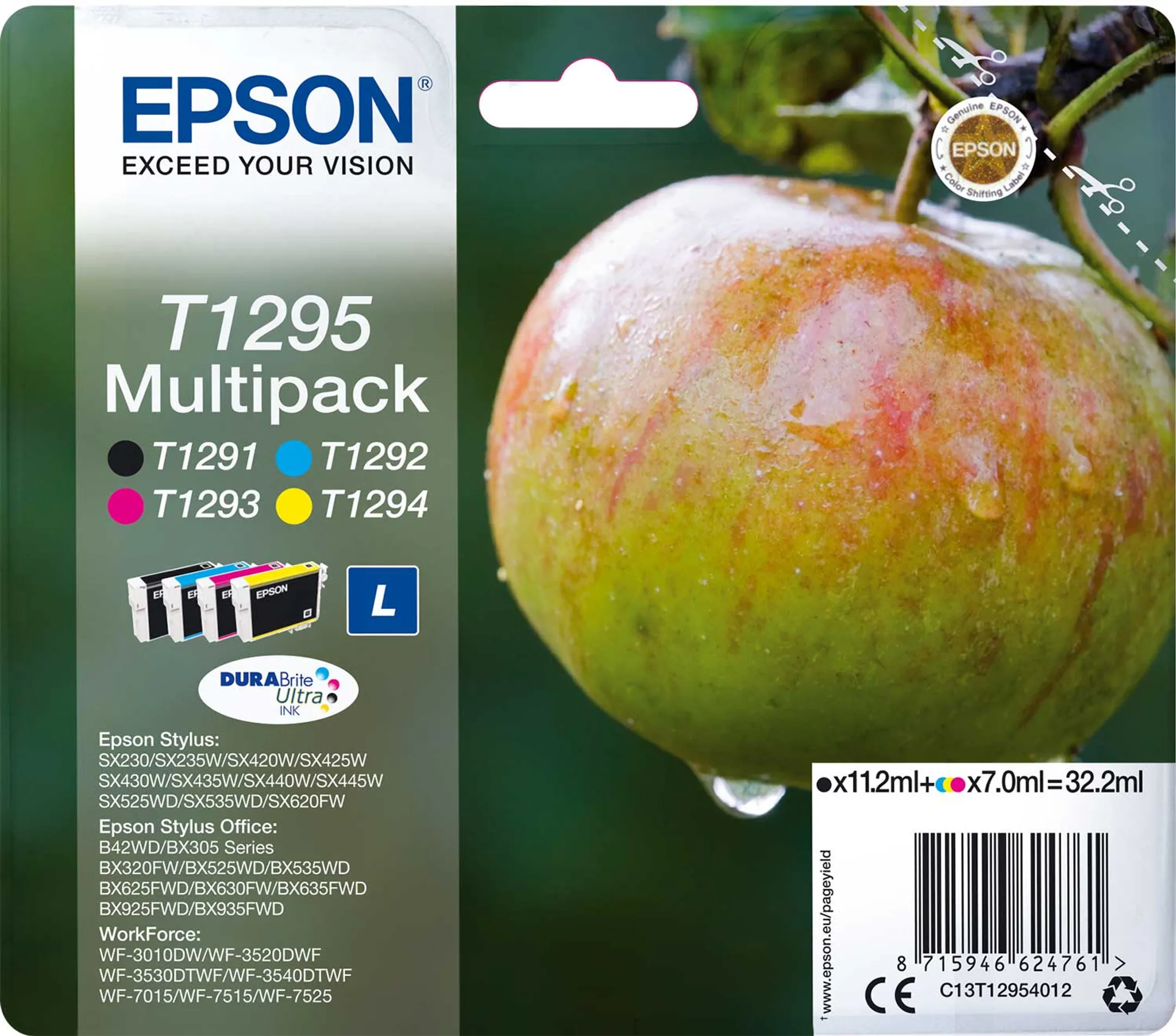 Epson Multipack DURABrite™ Ultra Ink T1295 Noir + 3 couleurs image