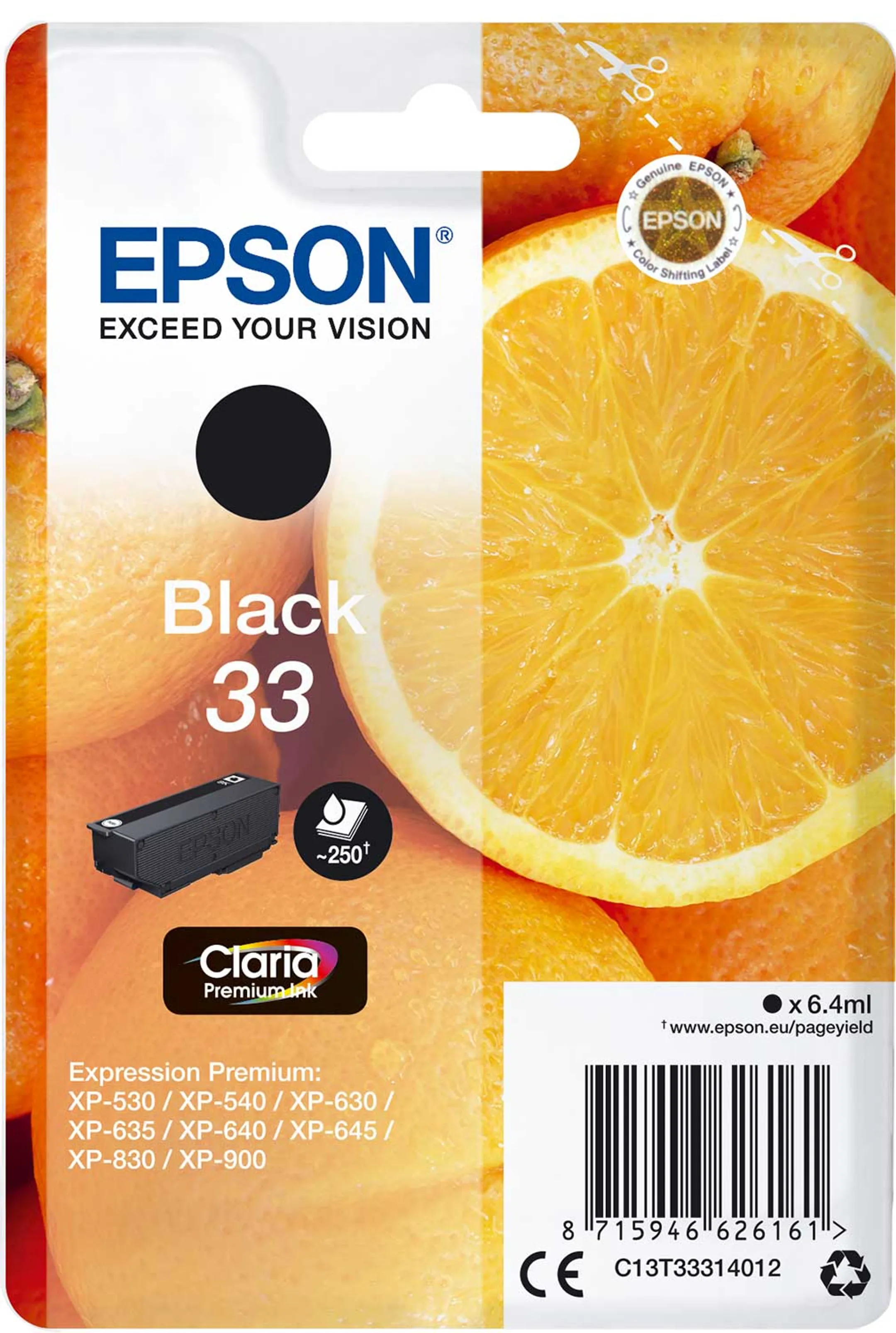 Cartouche d'encre Claria™ Premium 33 Noir
