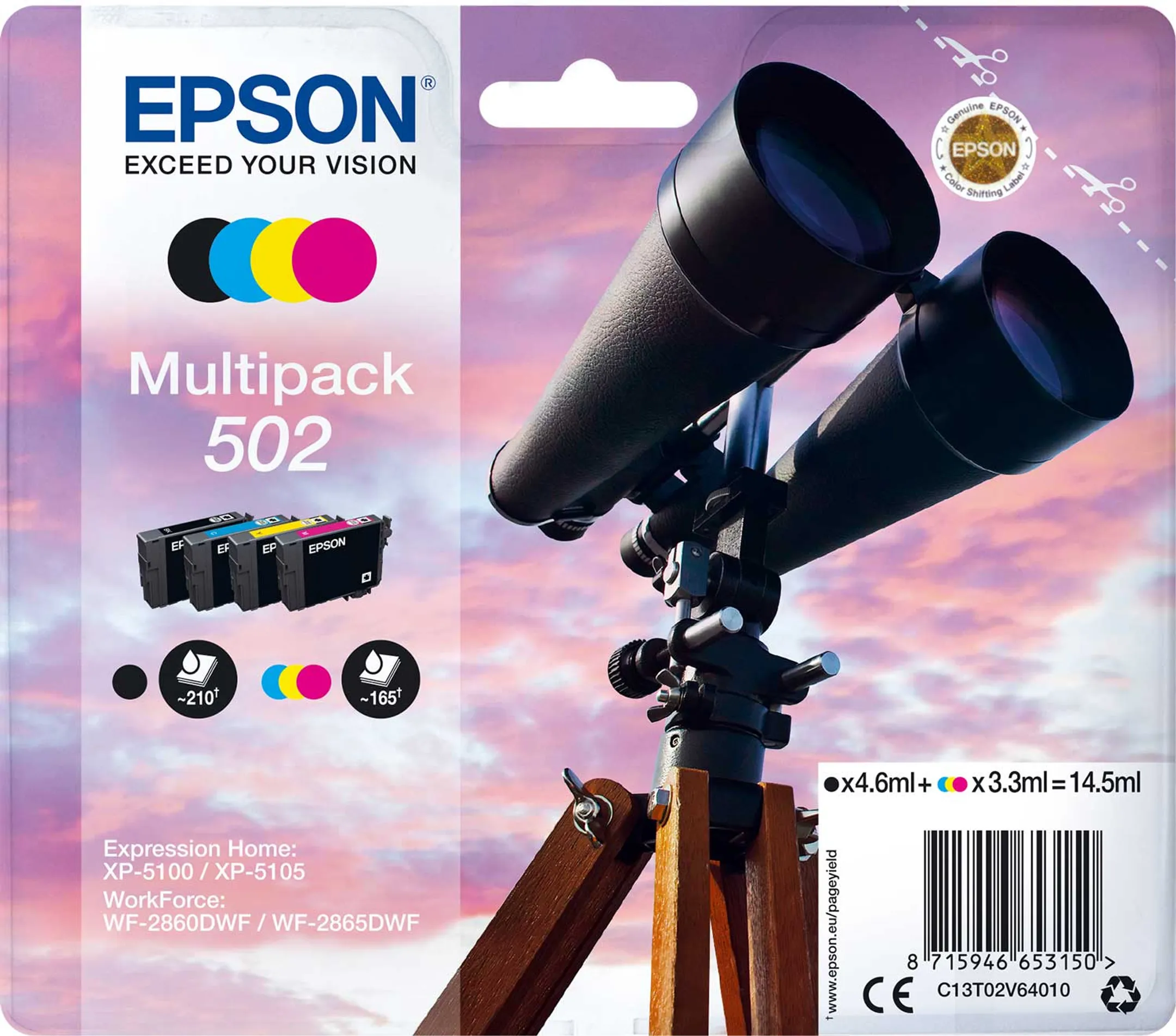 Multipack 502 Noir + 3 couleurs