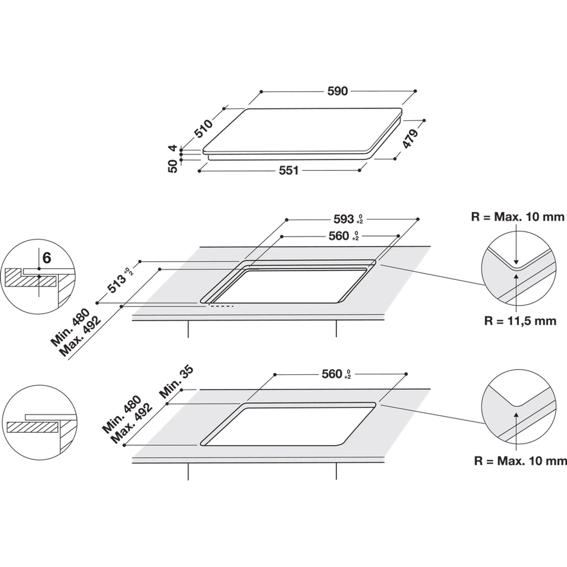 Whirlpool Inductiekookplaat WB S2560 NE image