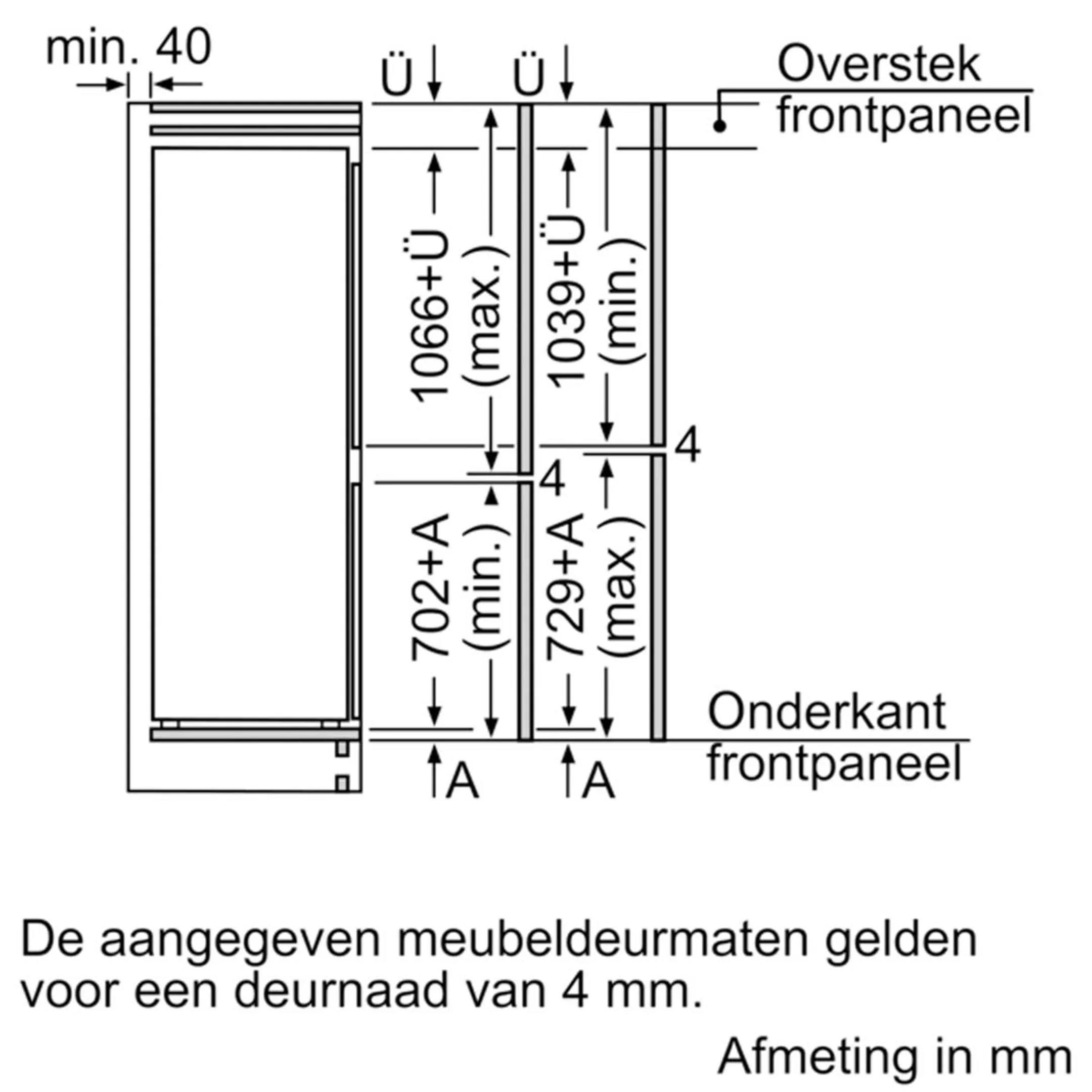 Bosch Inbouw koelkast met diepvries KIS86AFE0 VitaFresh image