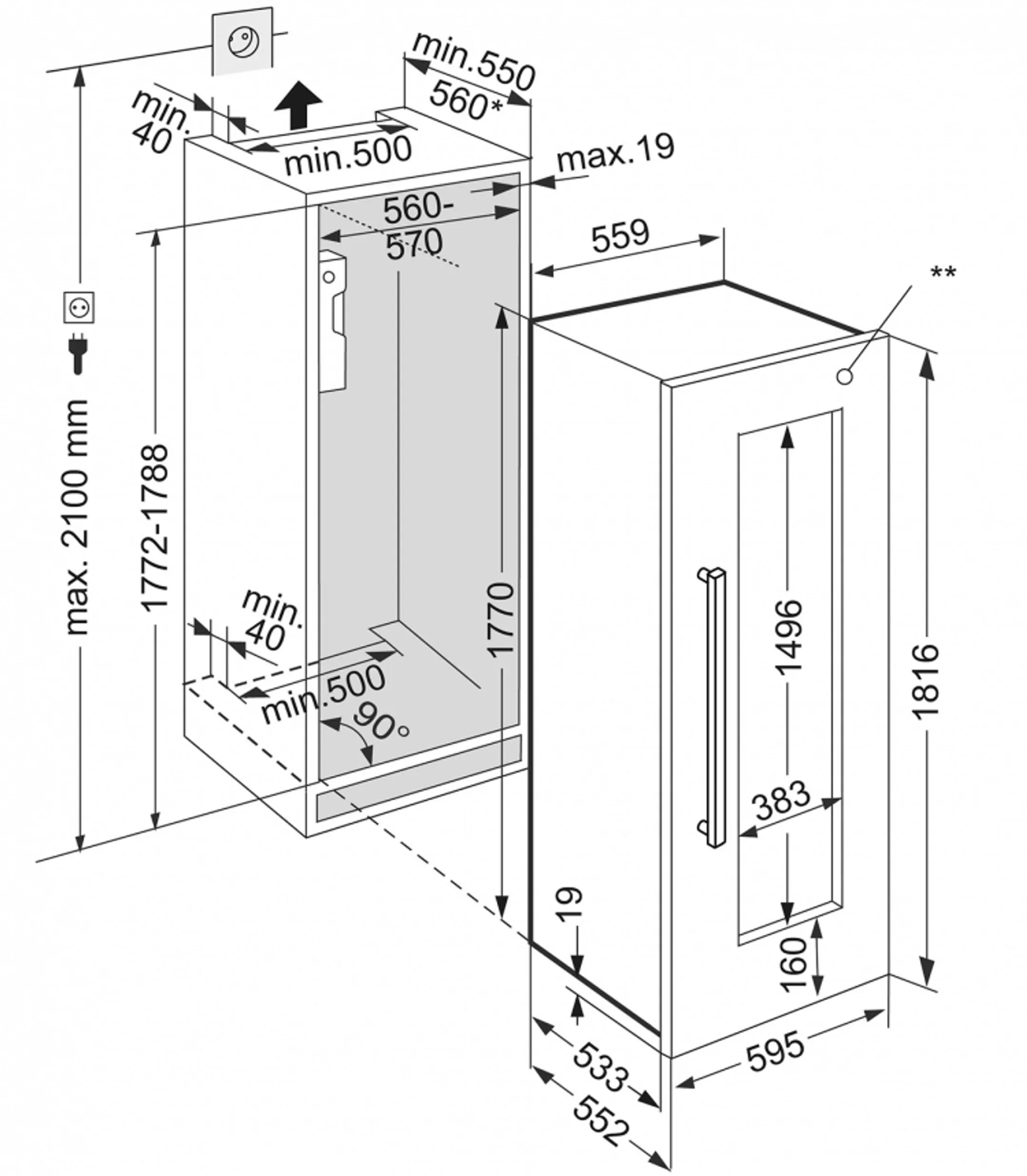 Liebherr Inbouw wijnkoelkast EWTdf 3553 Vinidor image
