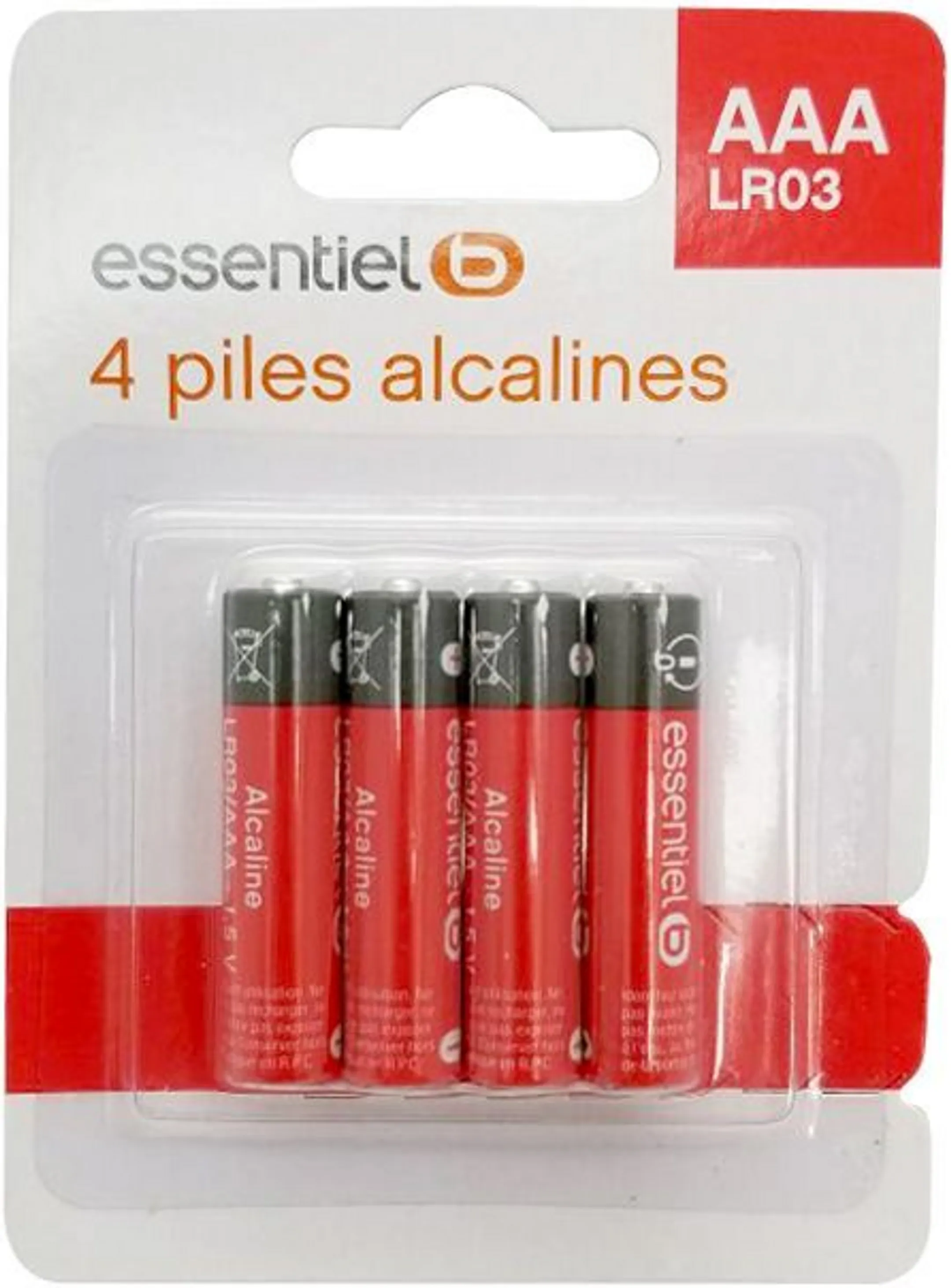 4 AAA LR03 alcaline batterijen