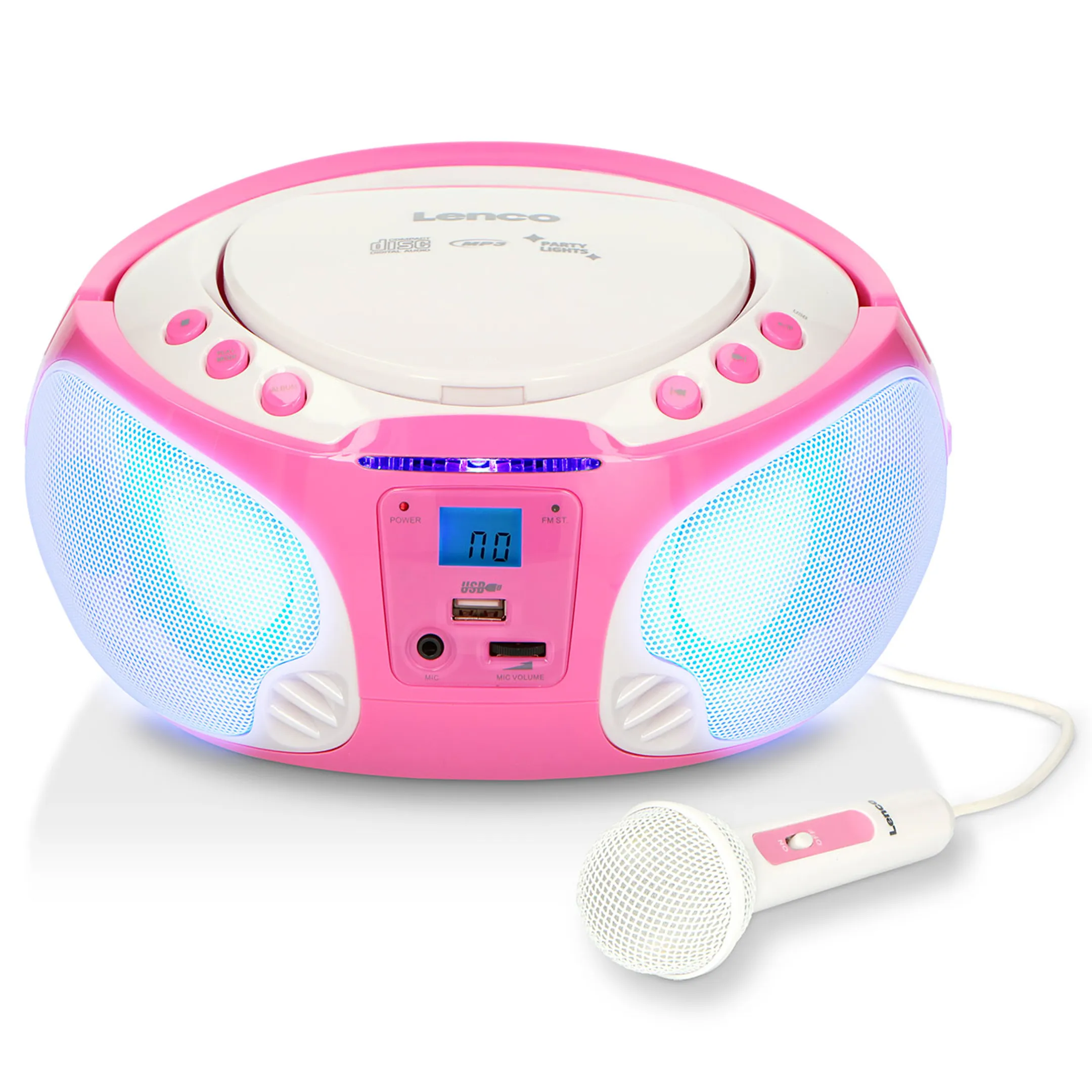 Radio FM portable avec microphone et lecteur CD - SCD-650PK - Rose