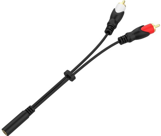 Câble mini jack (3,5 mm, Female) vers 2x RCA (Male) - 20 cm